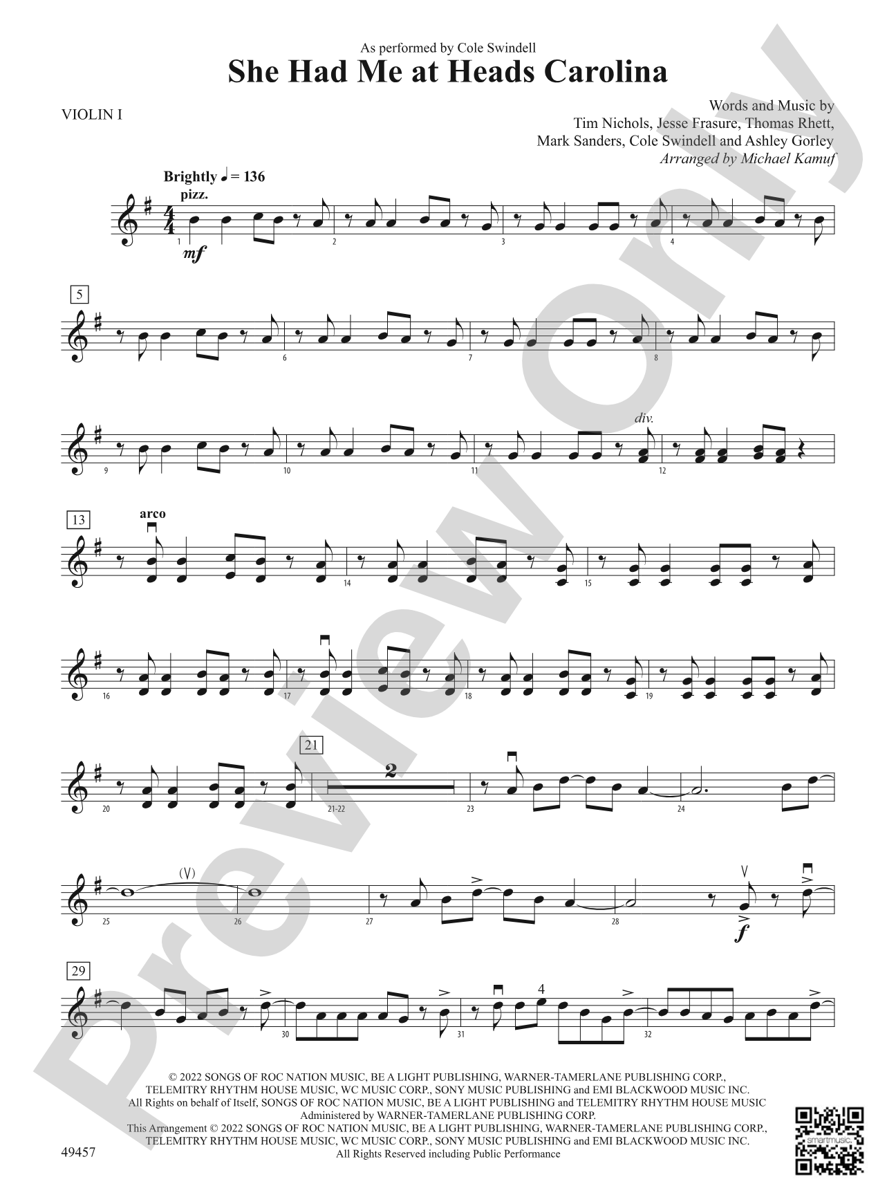She Had Me at Heads Carolina: 1st Violin
