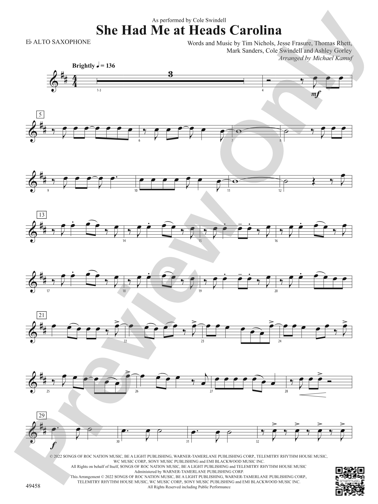 She Had Me at Heads Carolina: E-flat Alto Saxophone