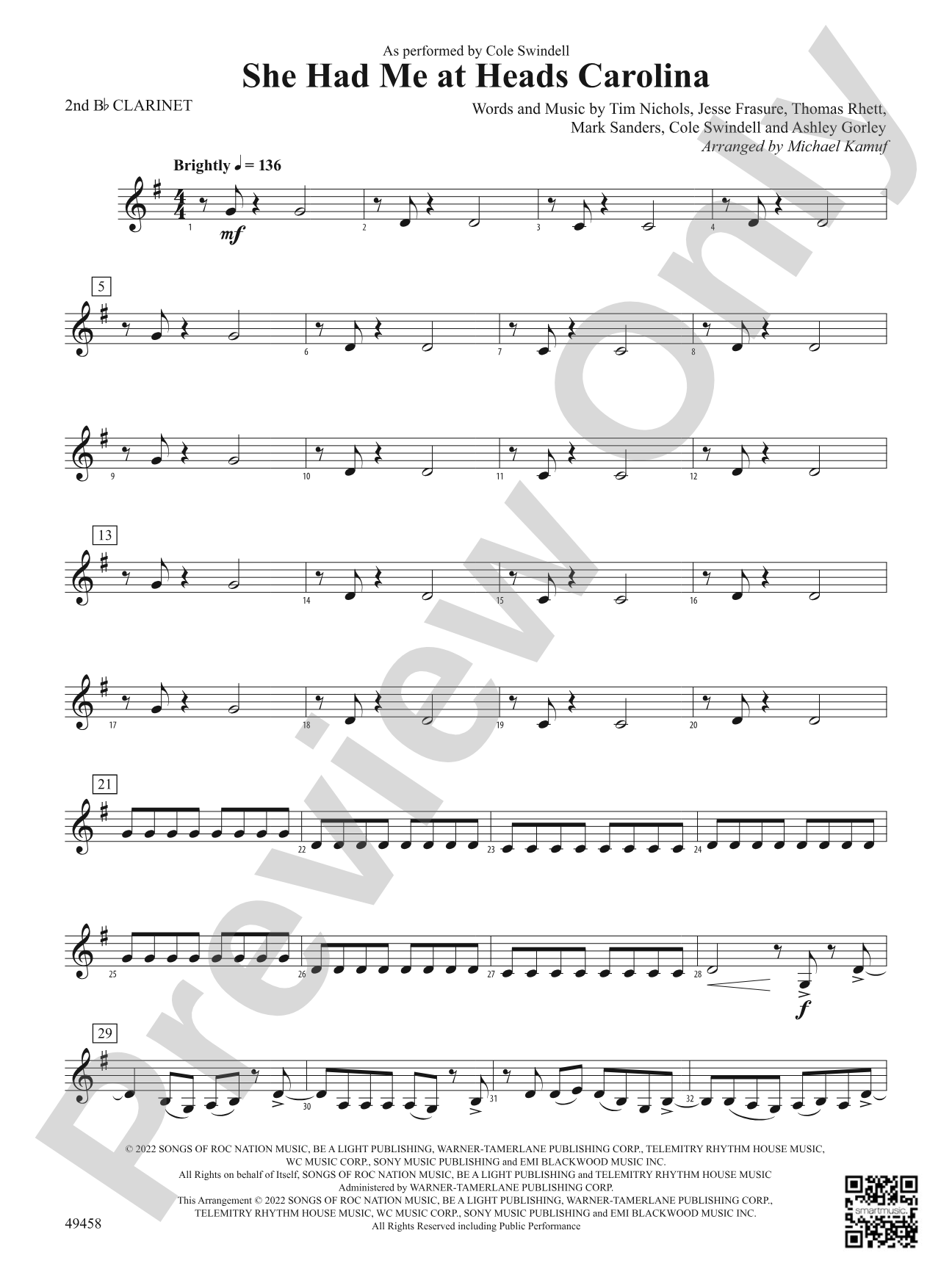 She Had Me at Heads Carolina: 2nd B-flat Clarinet