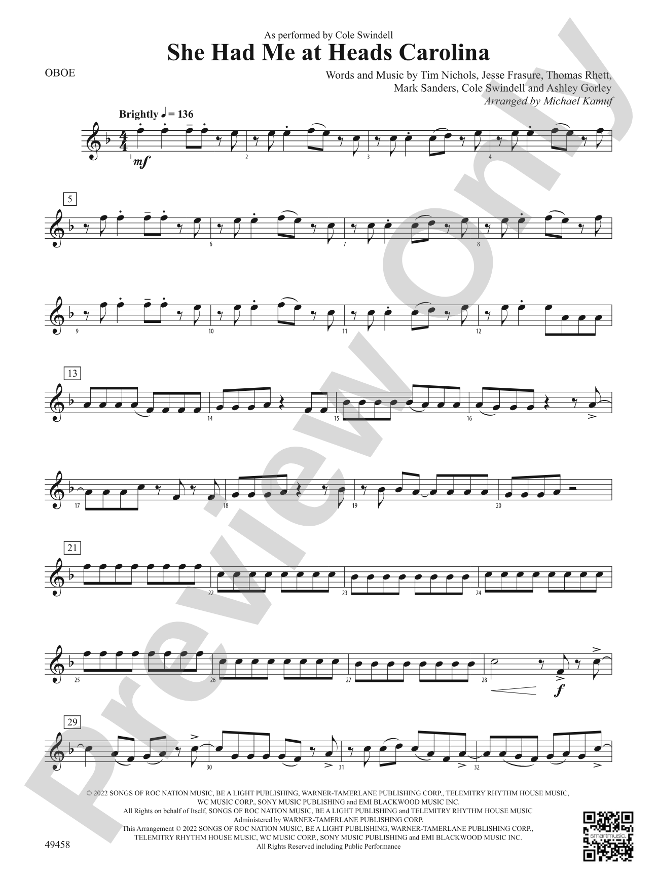 She Had Me at Heads Carolina: Oboe