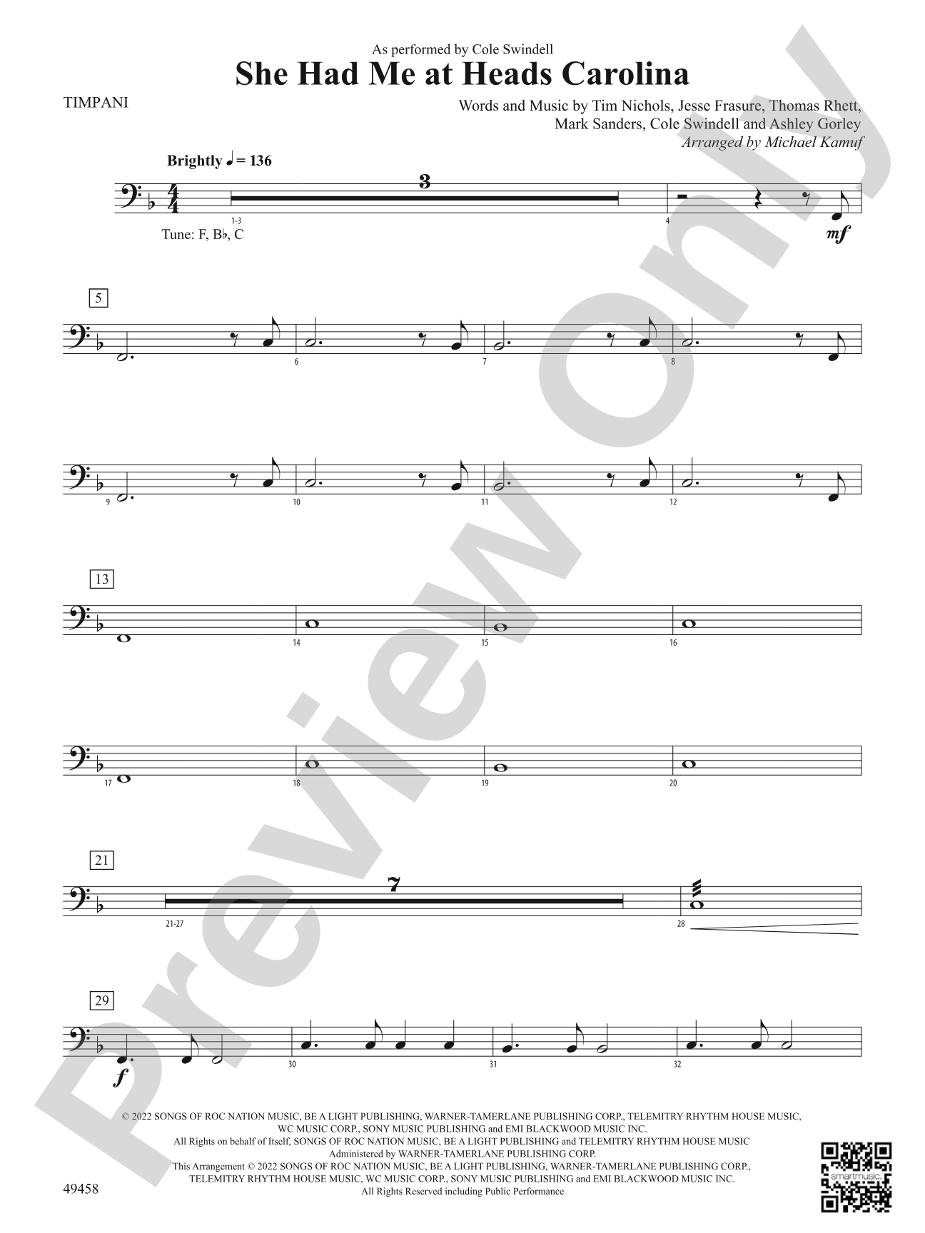 She Had Me at Heads Carolina: Timpani
