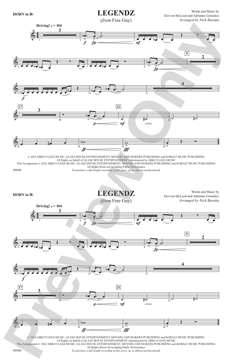 Legendz: Horn in B flat