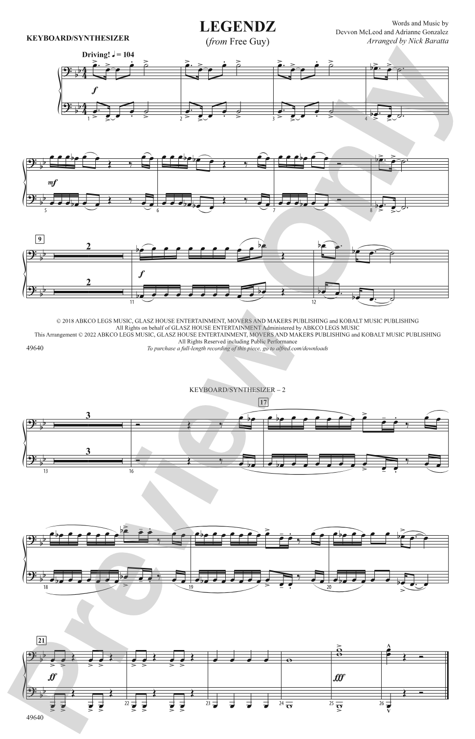 Legendz: Piano Accompaniment
