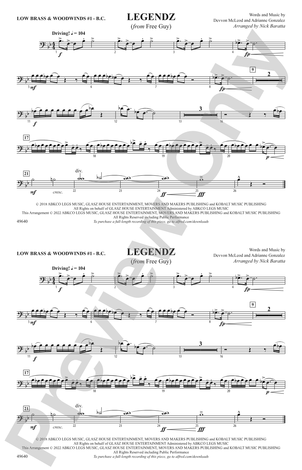 Legendz: Low Brass & Woodwinds #1 - Bass Clef