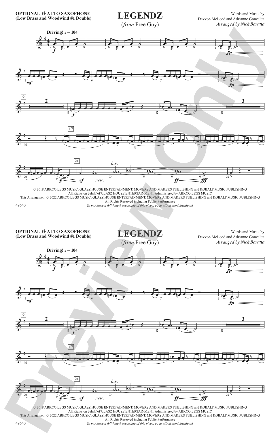 Legendz: Optional Alto Sax