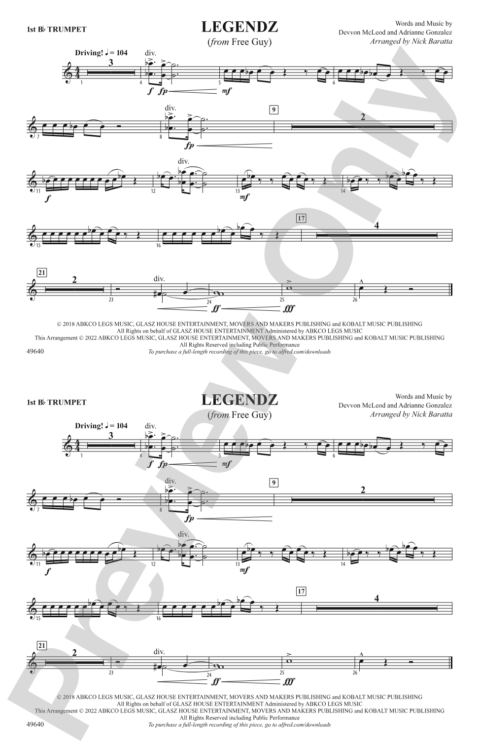 Legendz: 1st B-flat Trumpet