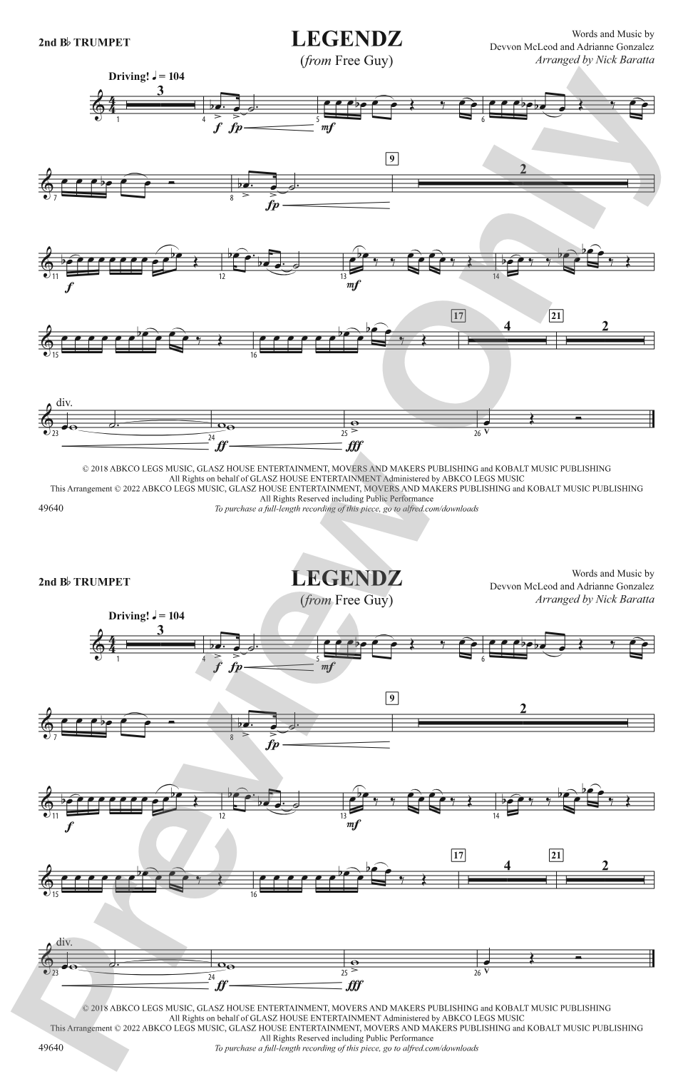 Legendz: 2nd B-flat Trumpet