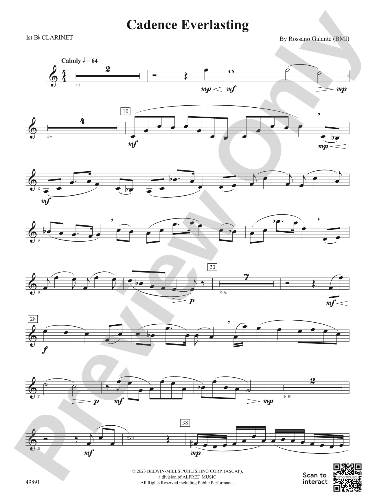 Cadence Everlasting: 1st B-flat Clarinet