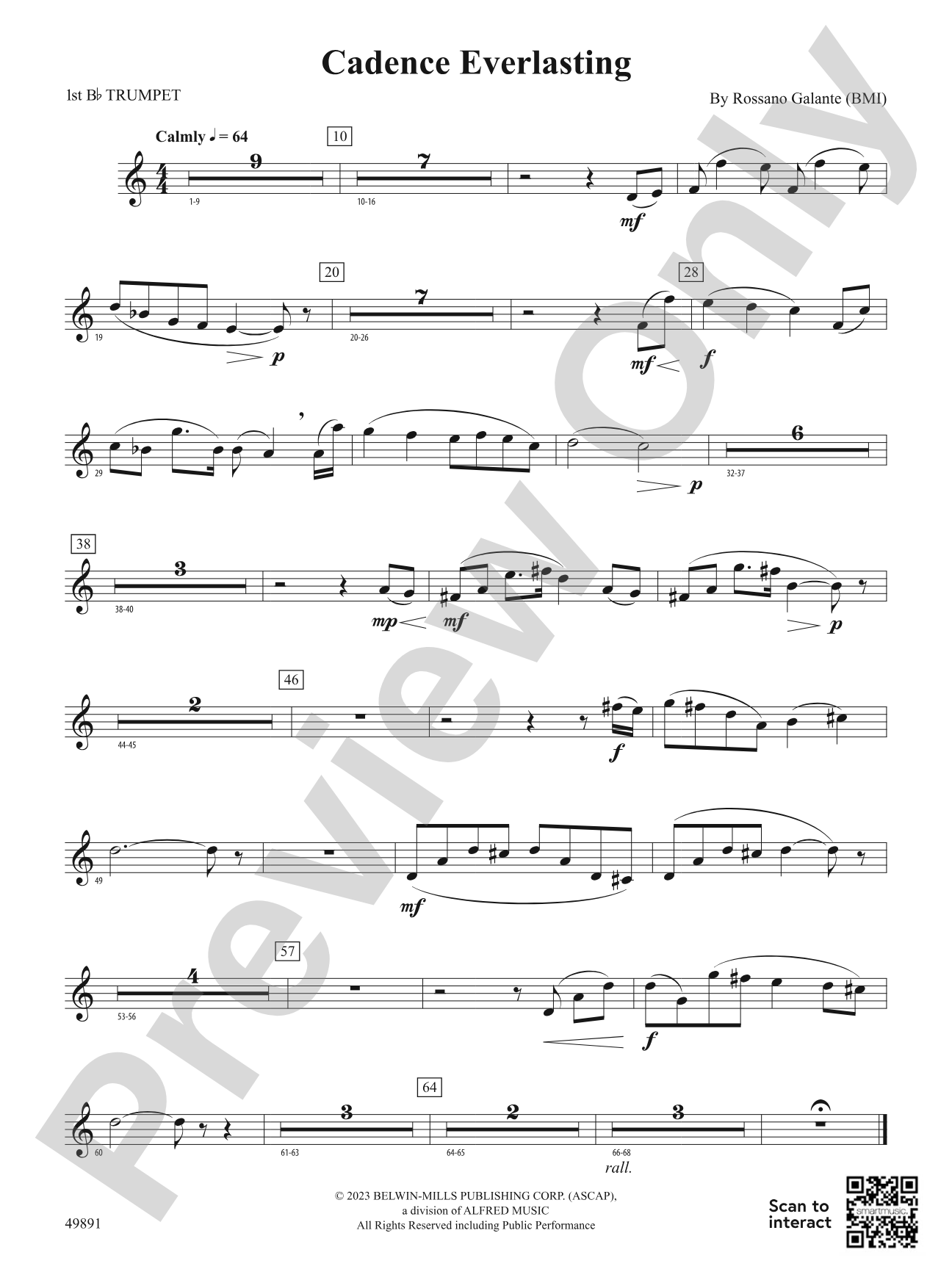 Cadence Everlasting: 1st B-flat Trumpet