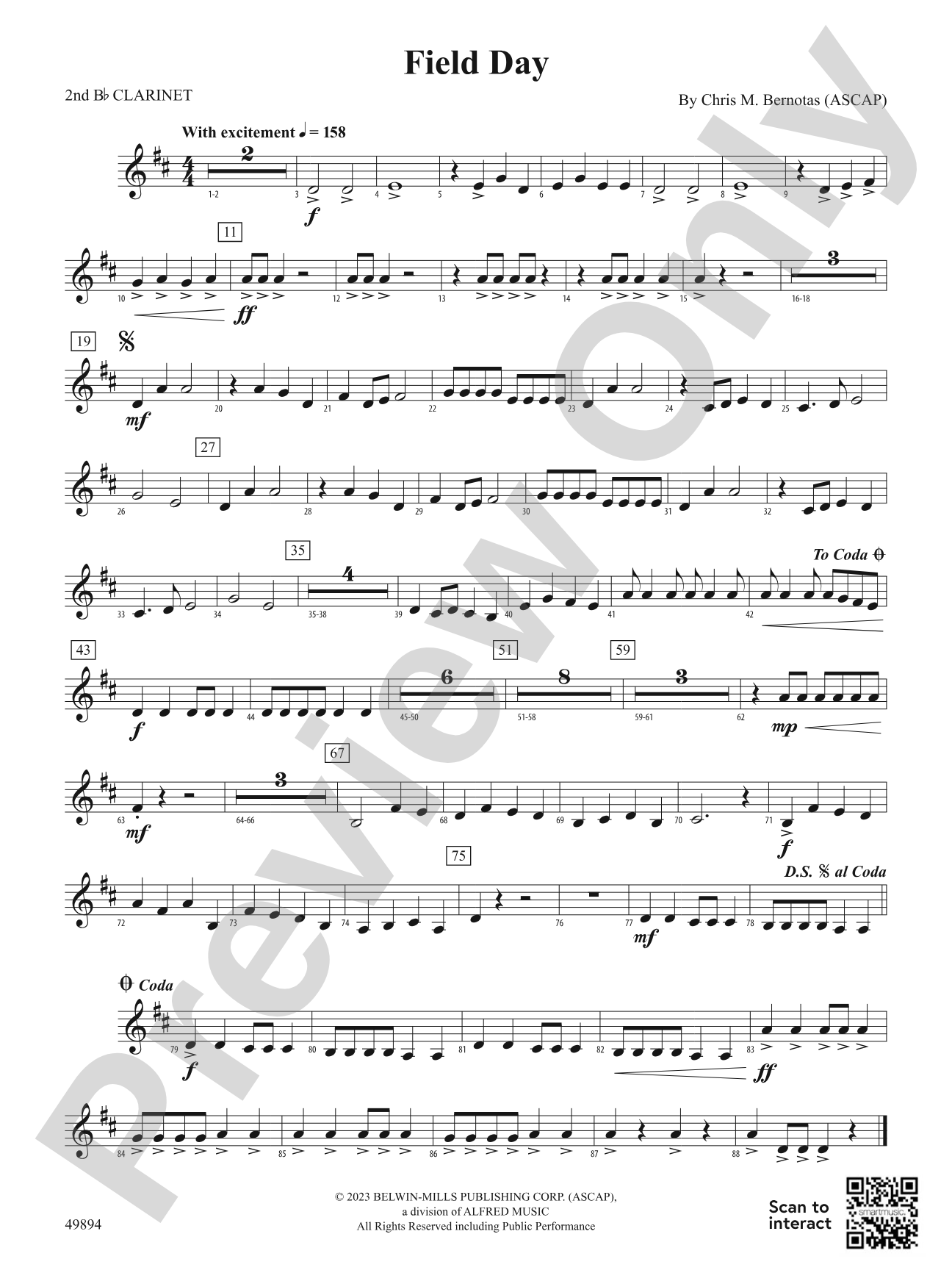 Field Day: 2nd B-flat Clarinet