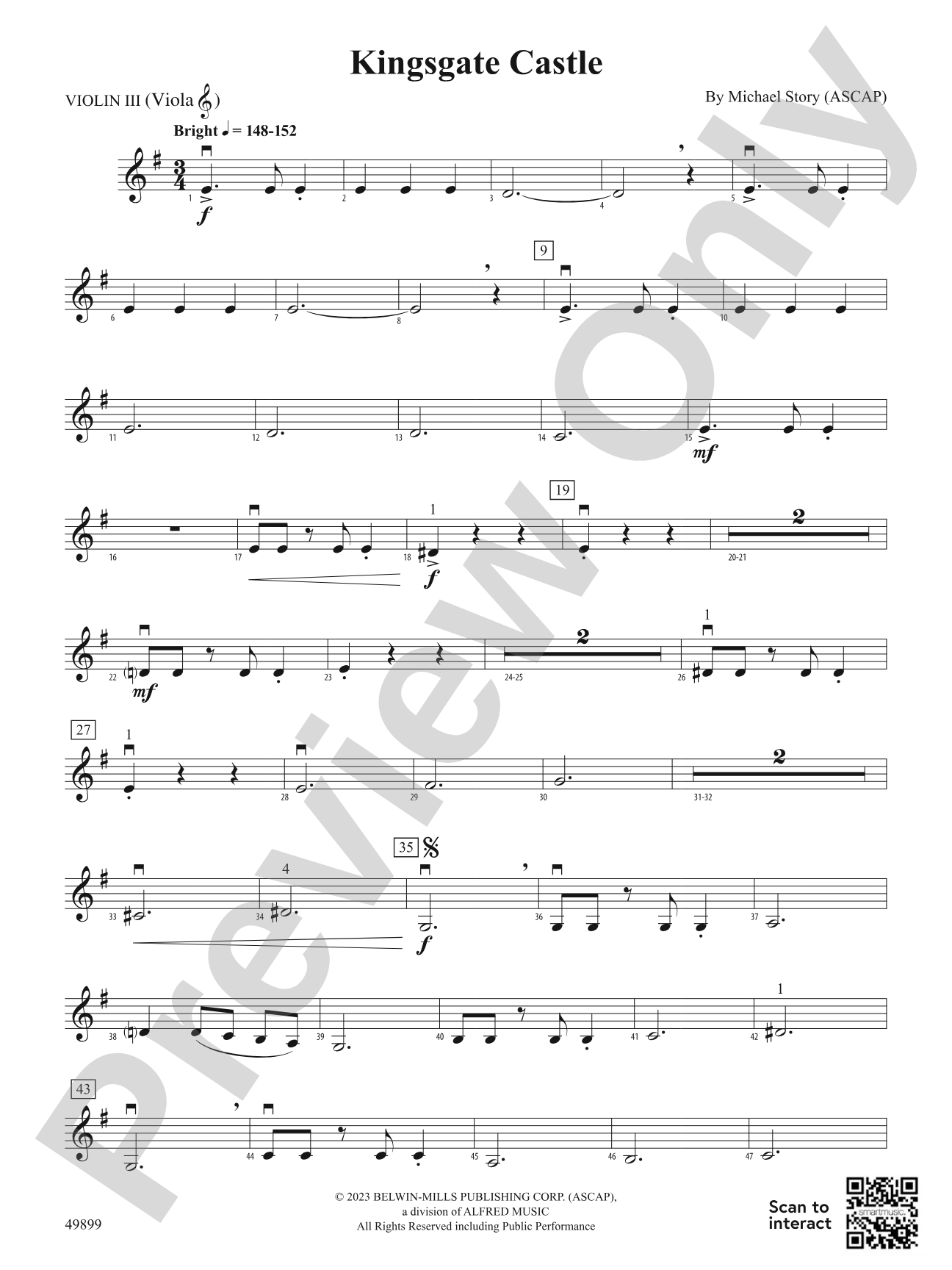 Kingsgate Castle: 3rd Violin (Viola [TC])