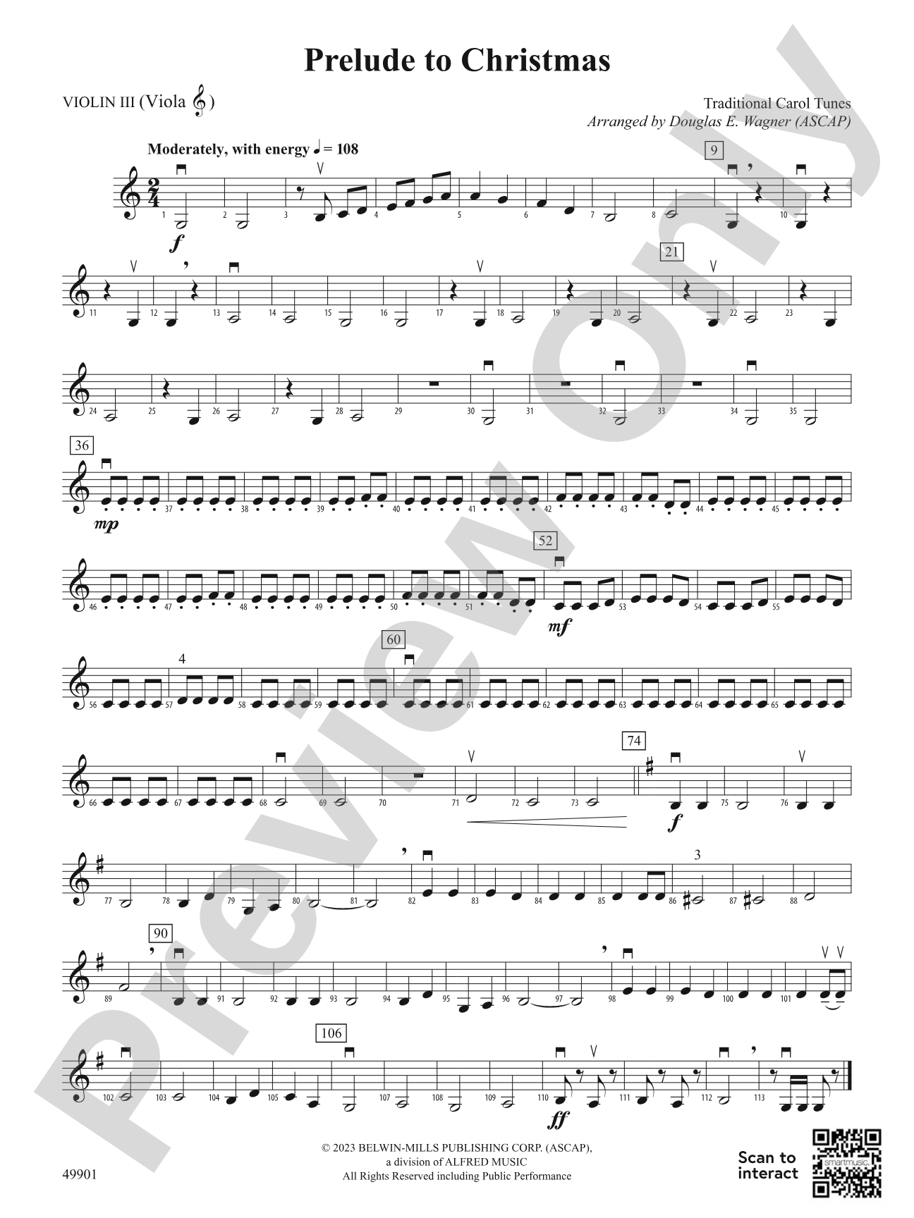 Prelude to Christmas: 3rd Violin (Viola [TC])