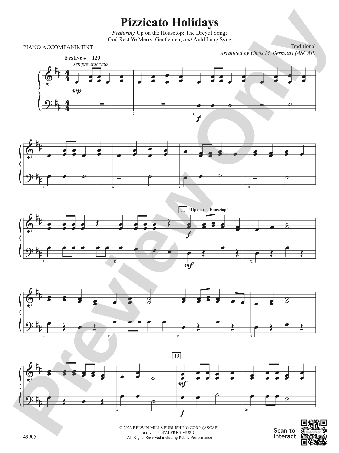 Pizzicato Holidays: Piano Accompaniment