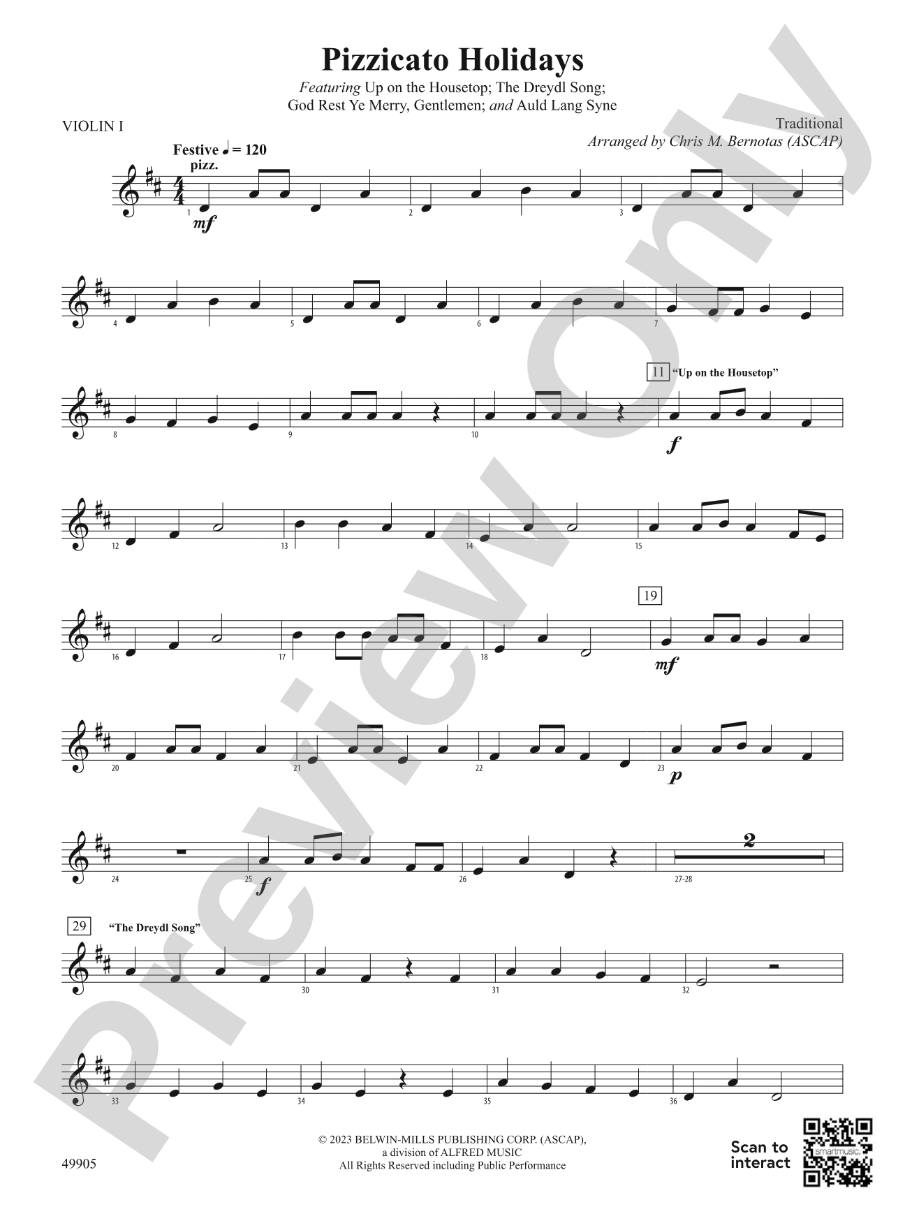 Pizzicato Holidays: 1st Violin