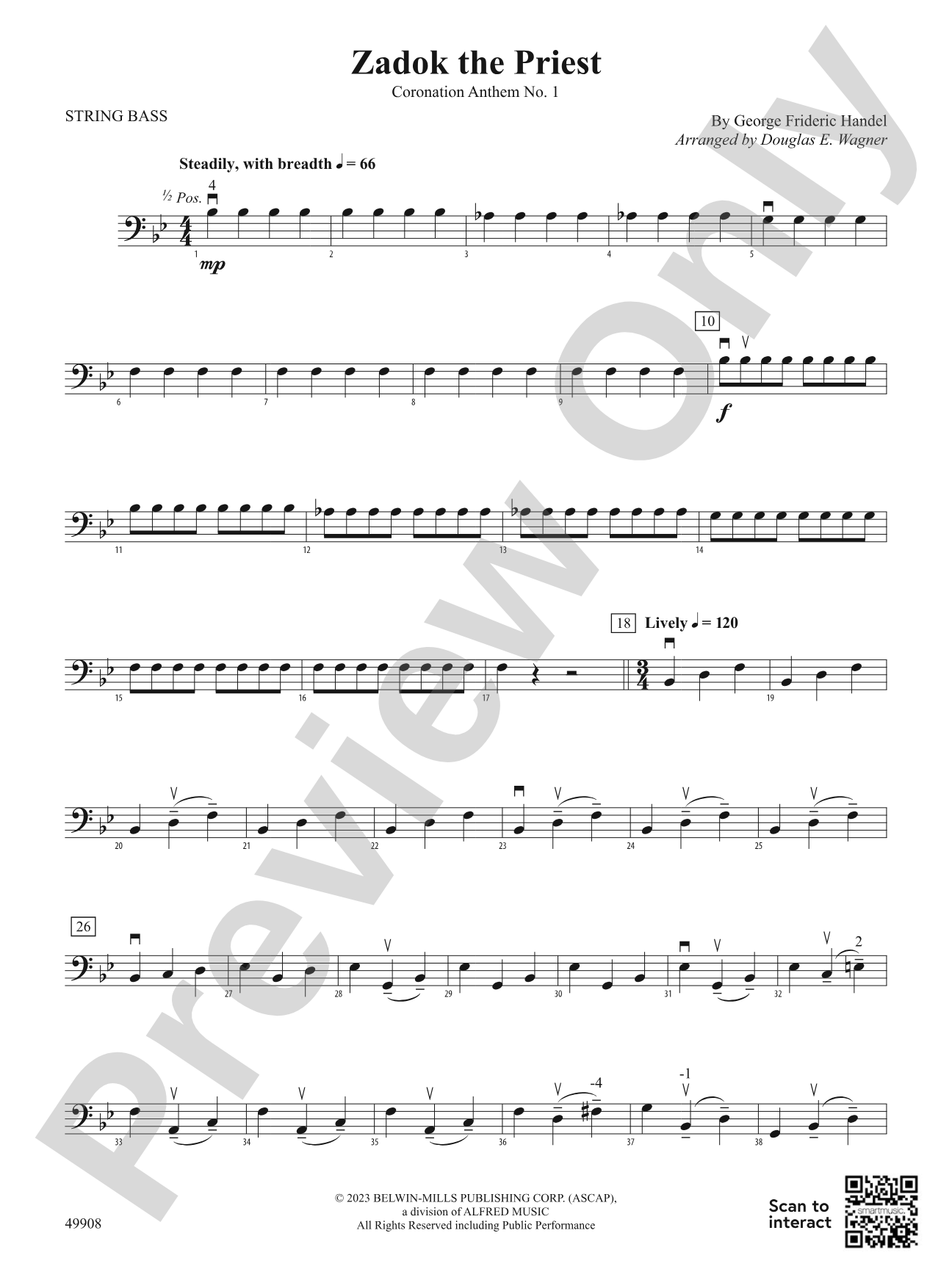 Zadok the Priest: String Bass