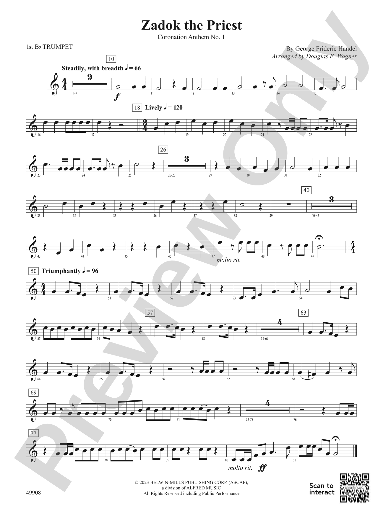 Zadok the Priest: 1st B-flat Trumpet