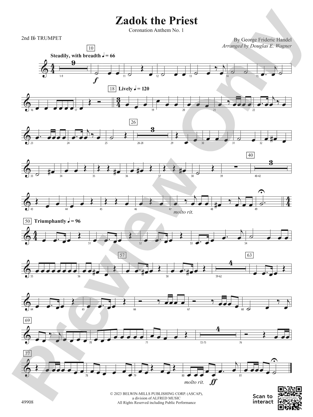 Zadok the Priest: 2nd B-flat Trumpet