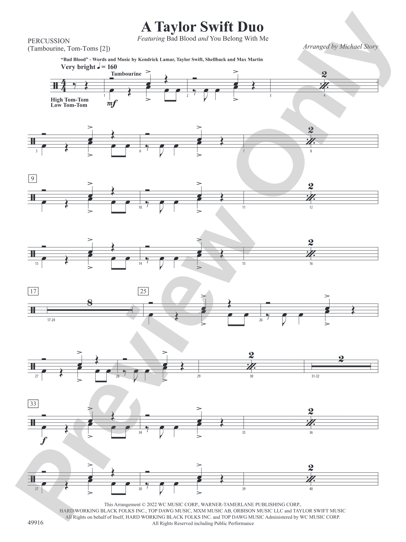 A Taylor Swift Duo: 1st Percussion