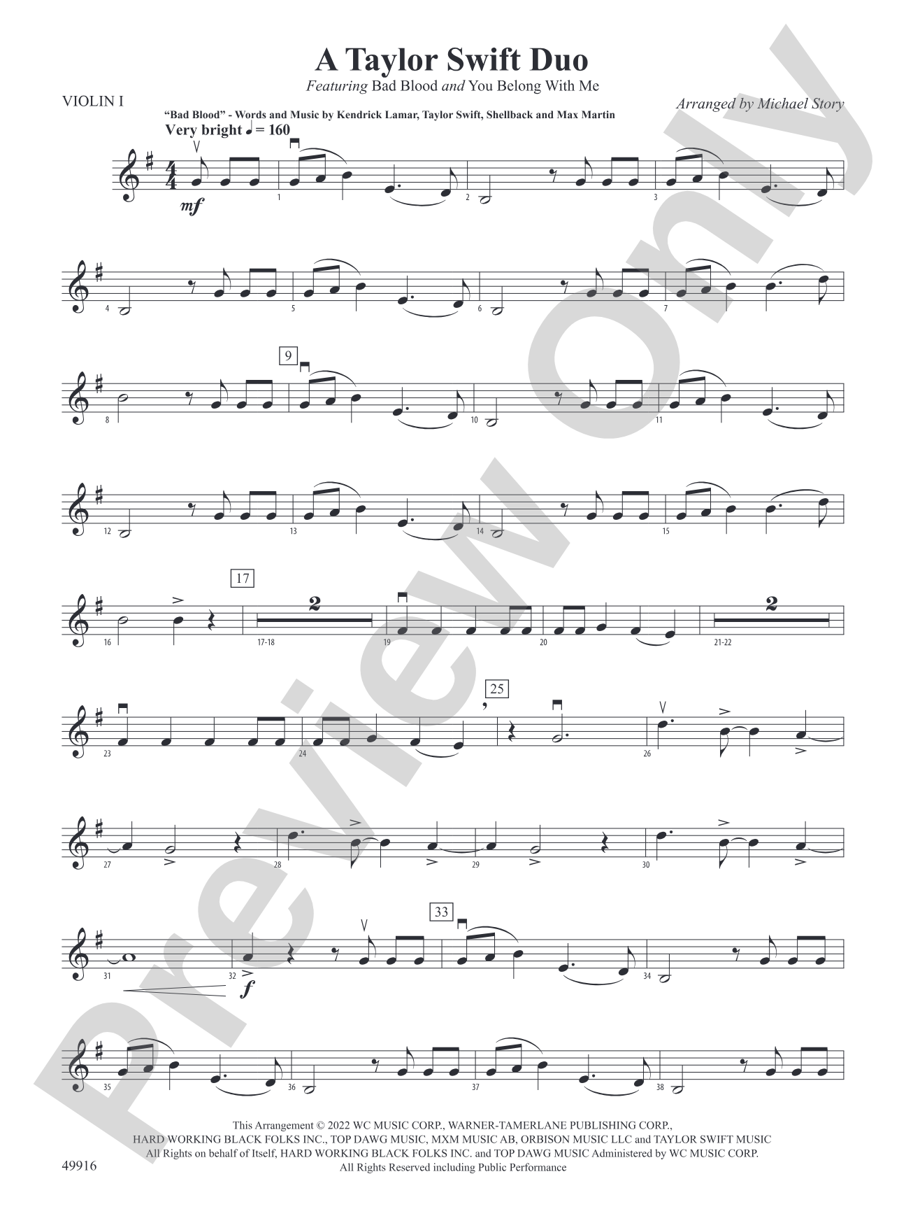 A Taylor Swift Duo: 1st Violin