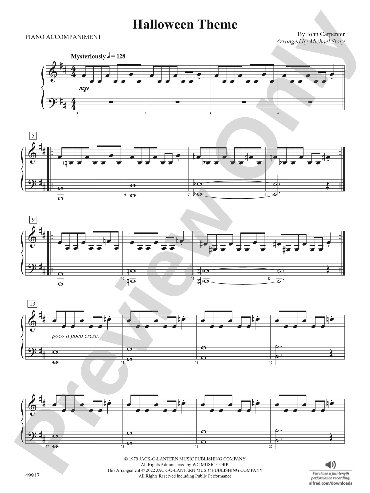 Halloween Theme: Piano Accompaniment