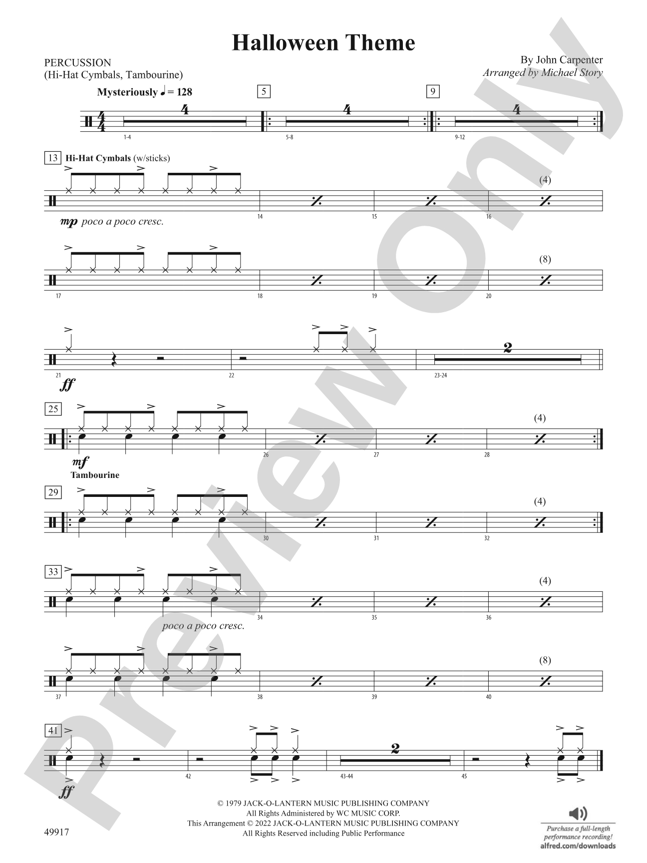 Halloween Theme: 1st Percussion