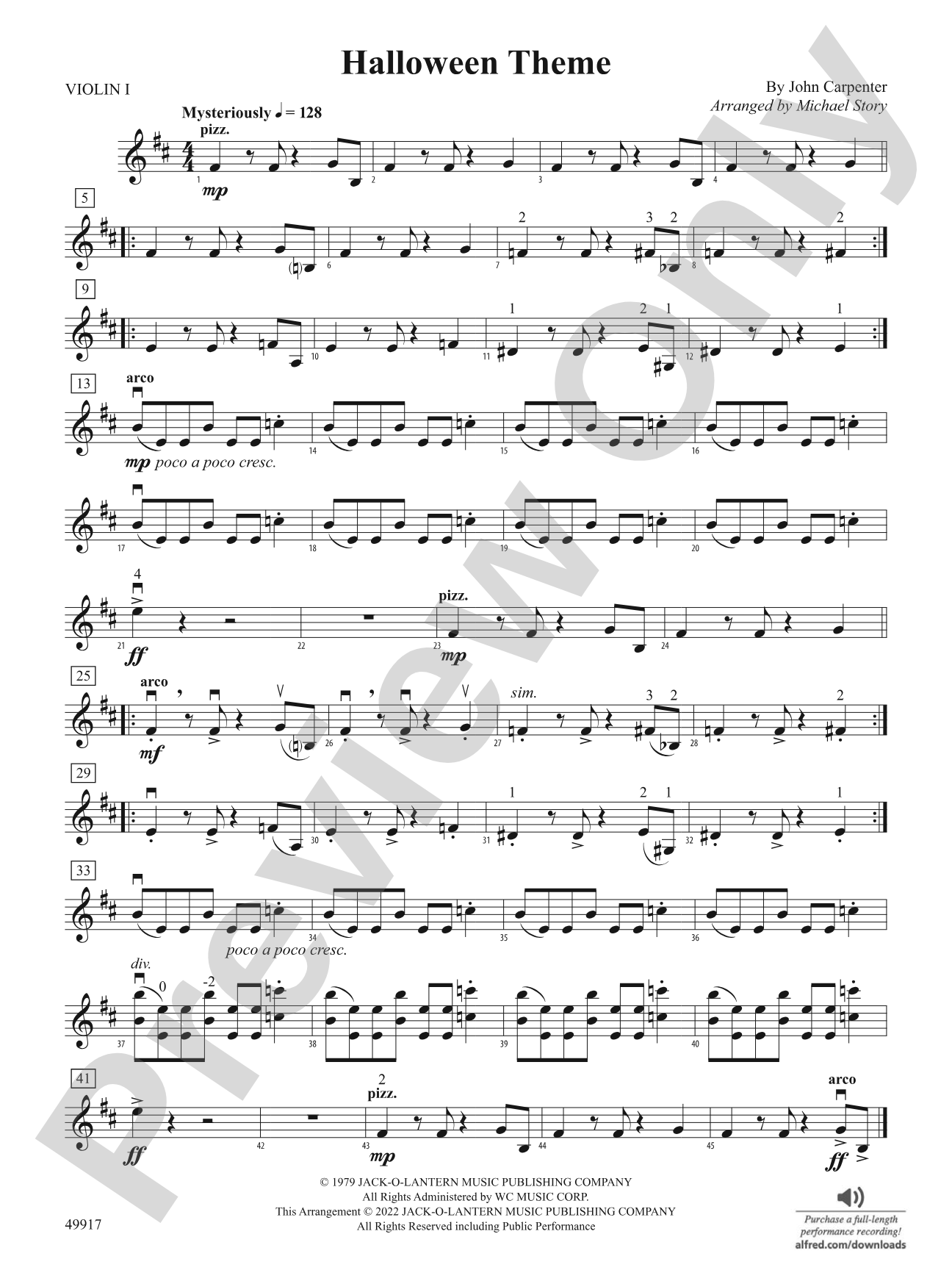 Halloween Theme: 1st Violin