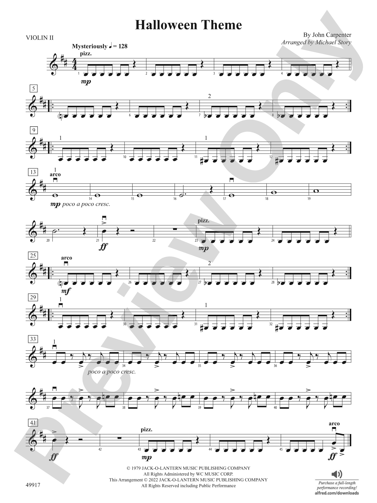 Halloween Theme: 2nd Violin