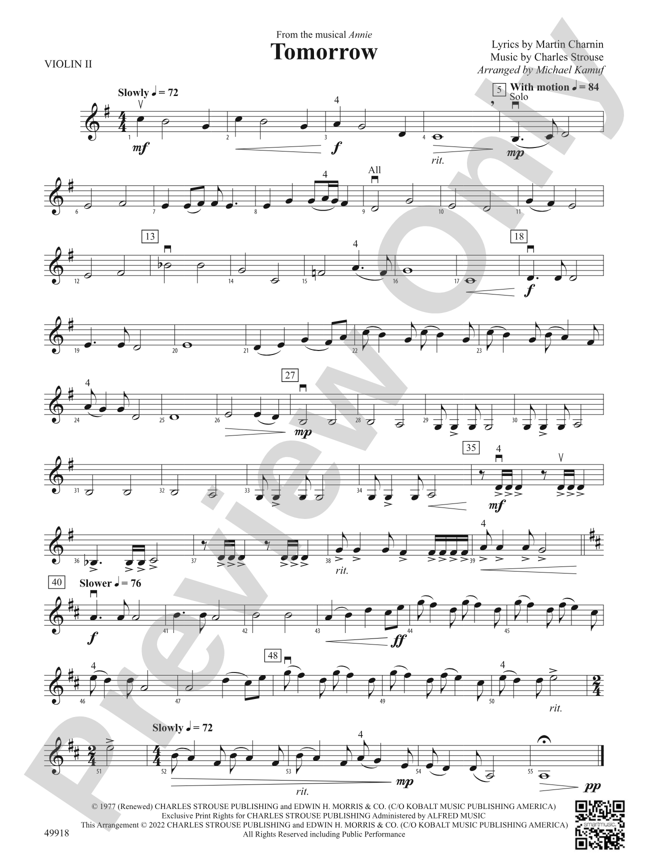 Tomorrow: 2nd Violin