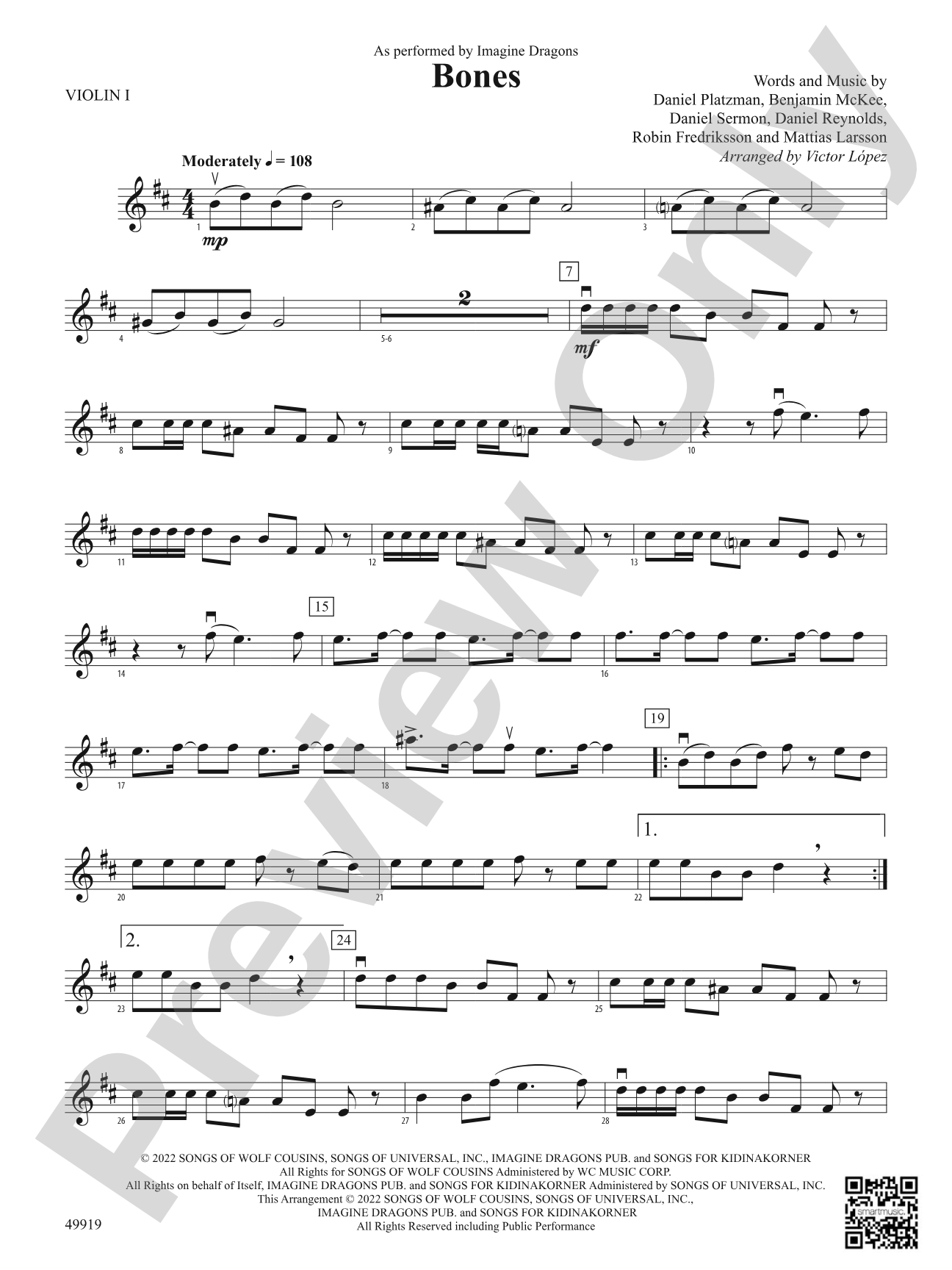 Bones: 1st Violin