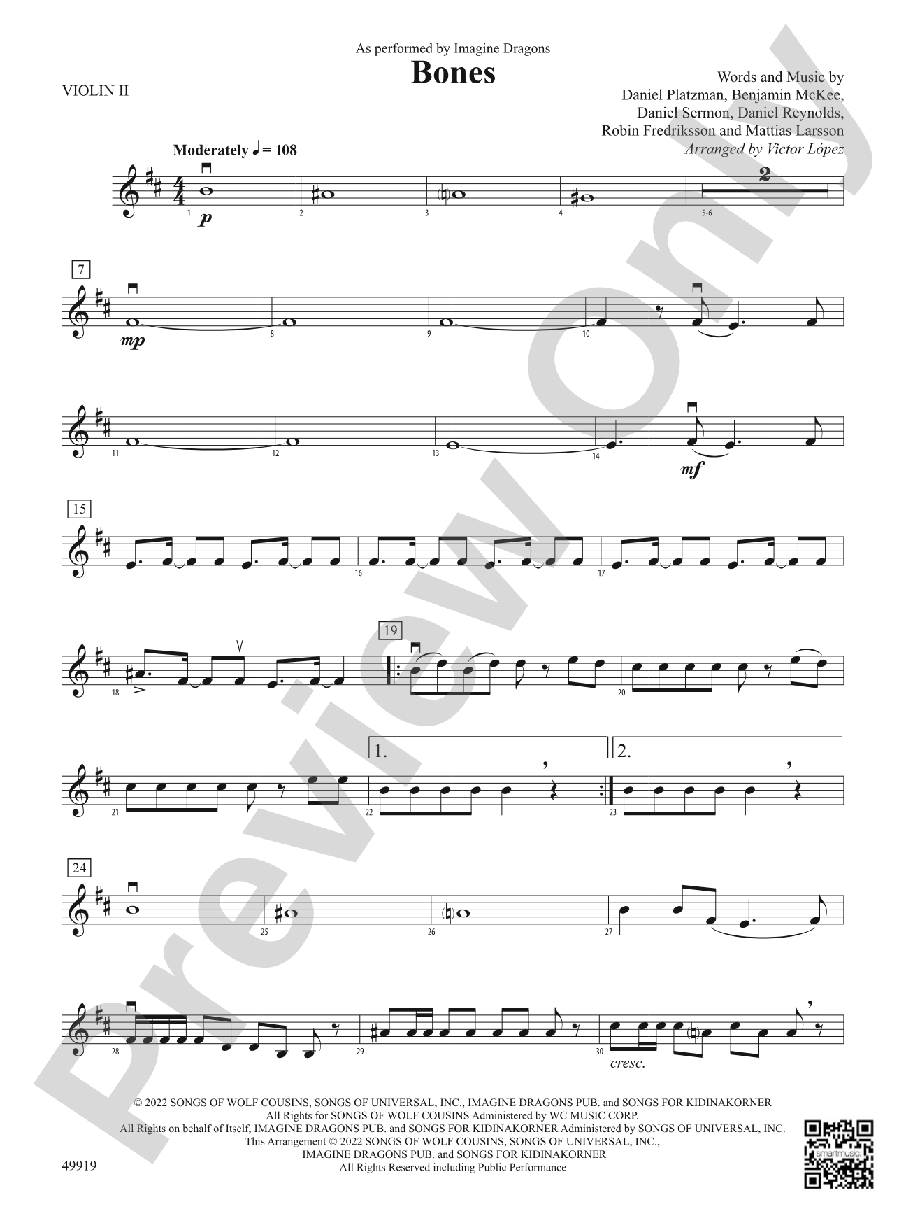 Bones: 2nd Violin