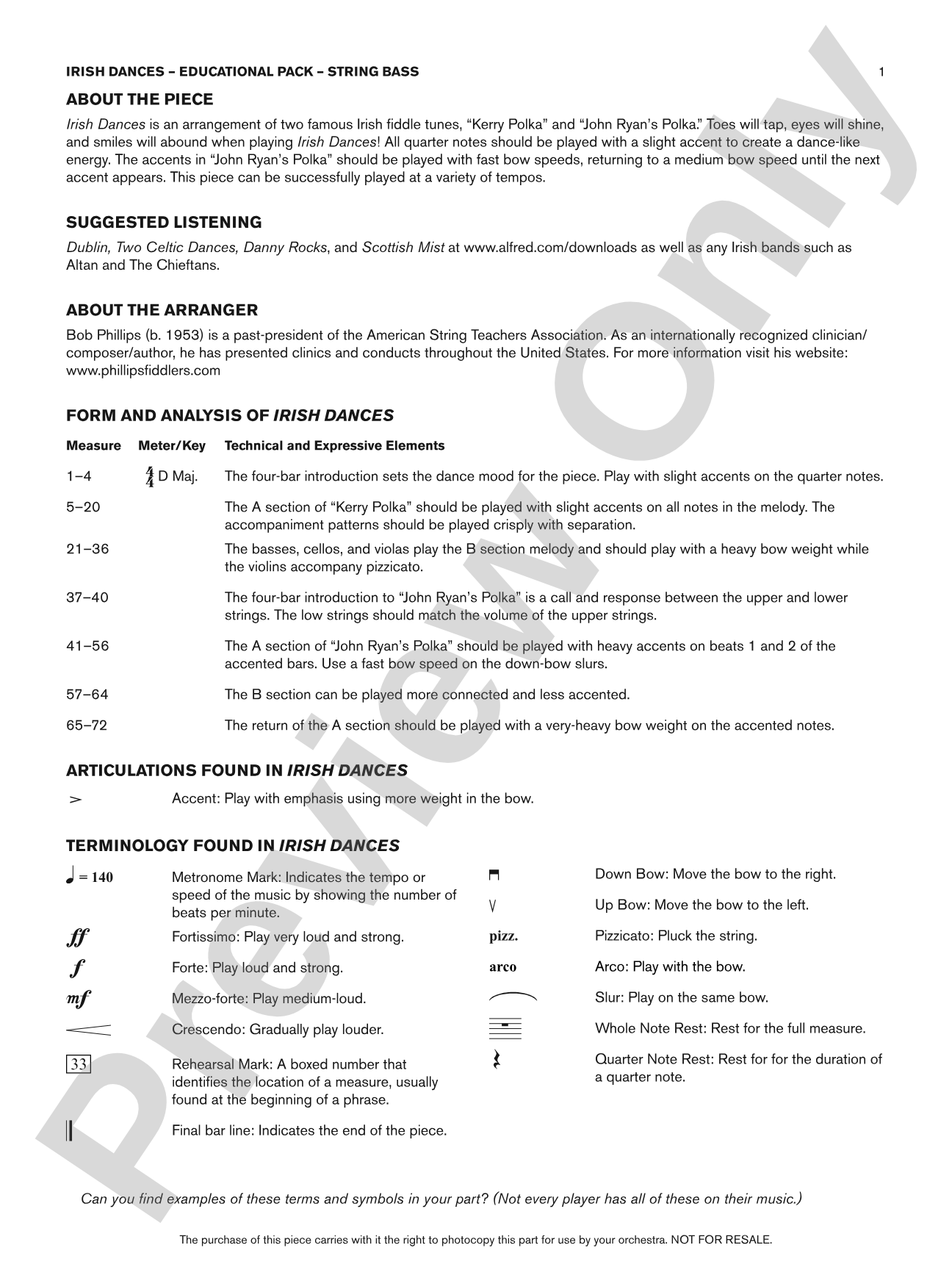 Irish Dances: Bass Educational Pack