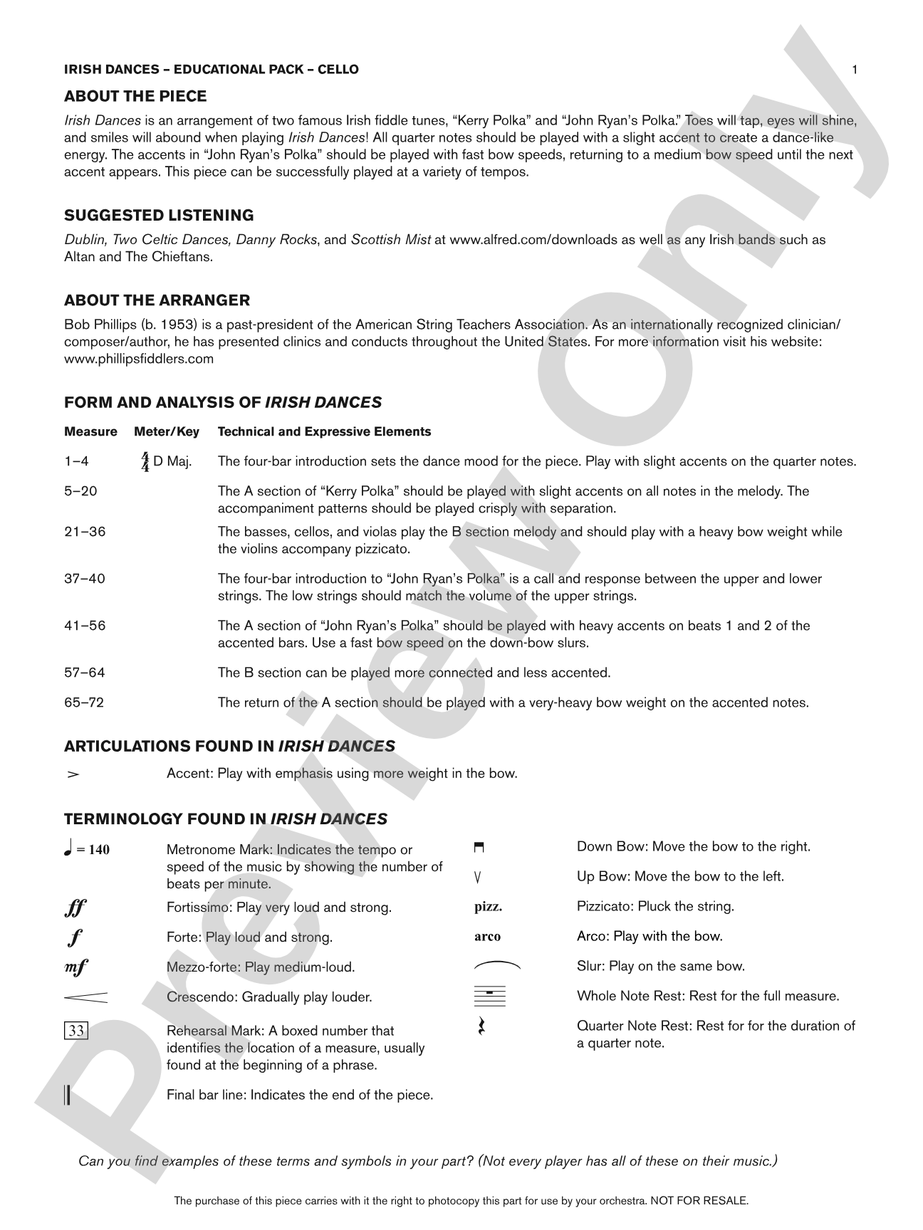 Irish Dances: Cello Educational Pack