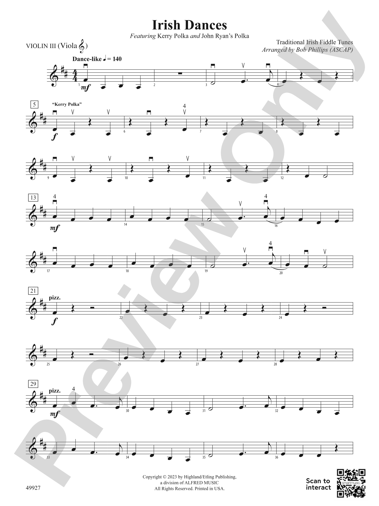 Irish Dances: 3rd Violin (Viola [TC])