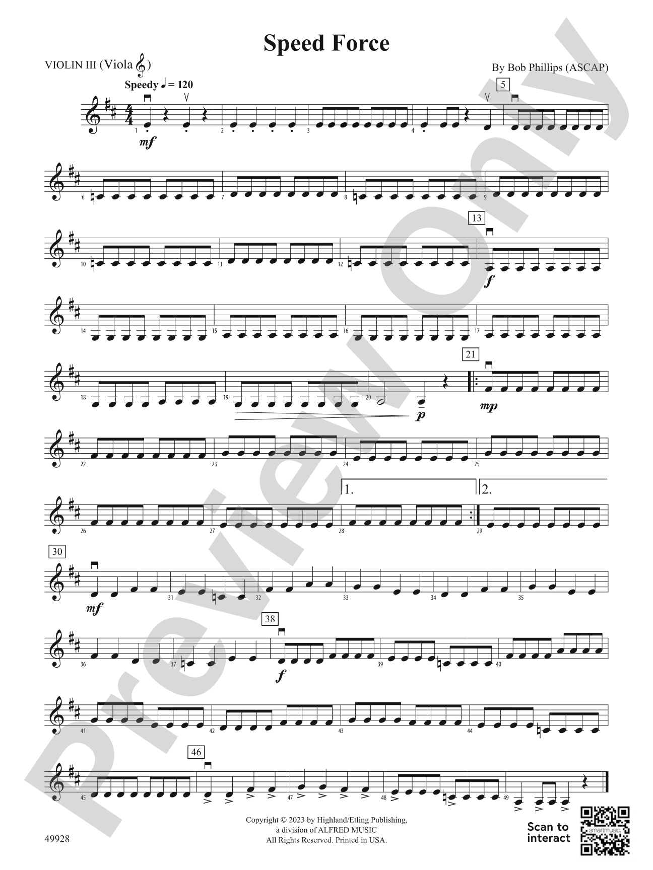 Speed Force: 3rd Violin (Viola [TC])