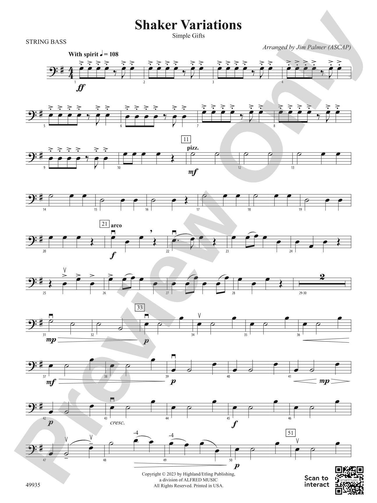 Shaker Variations: String Bass
