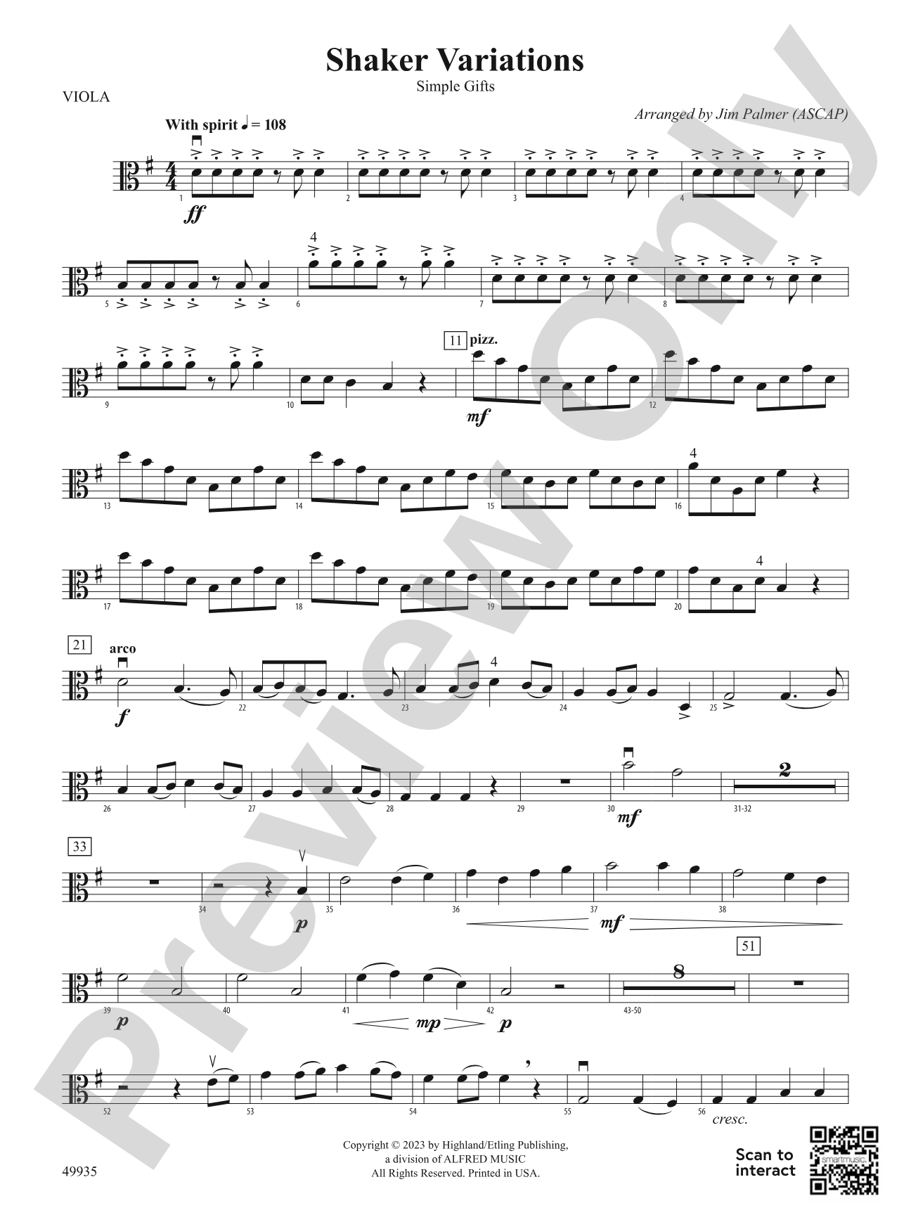 Shaker Variations: Viola