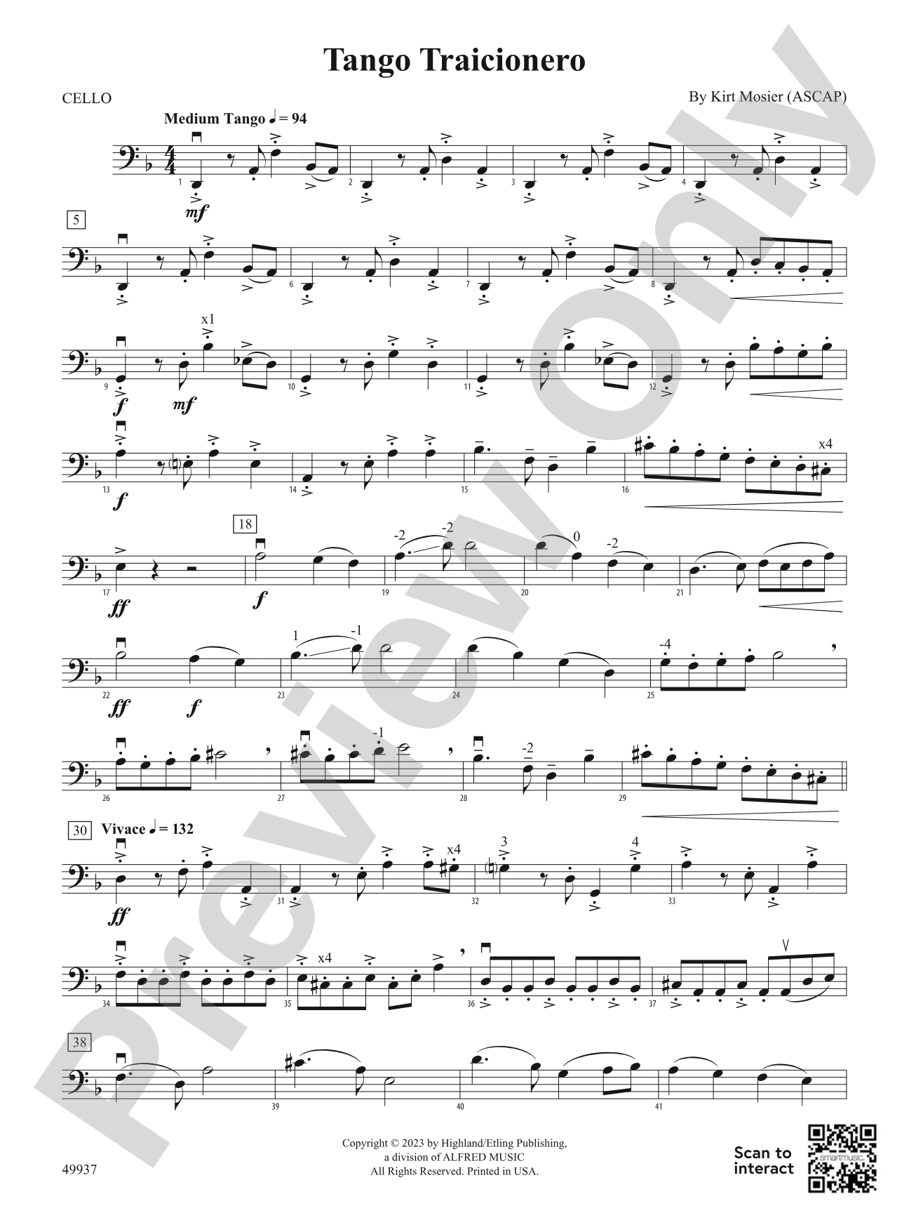 Tango Traicionero: Cello