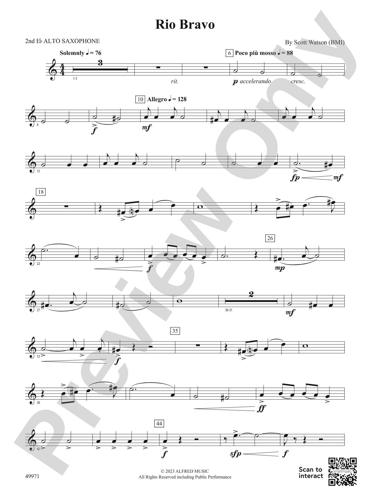 Rio Bravo: 2nd E-flat Alto Saxophone