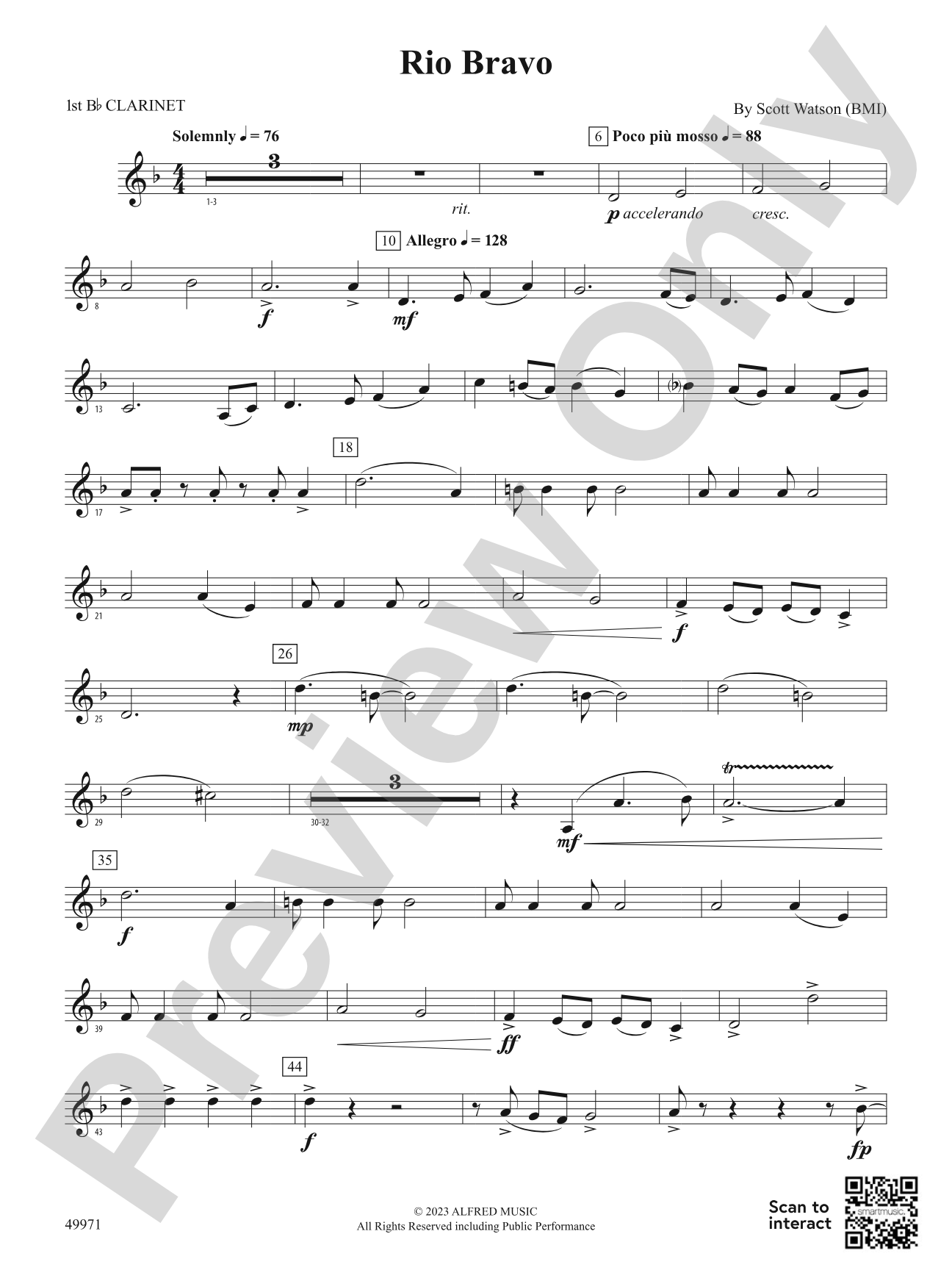 Rio Bravo: 1st B-flat Clarinet