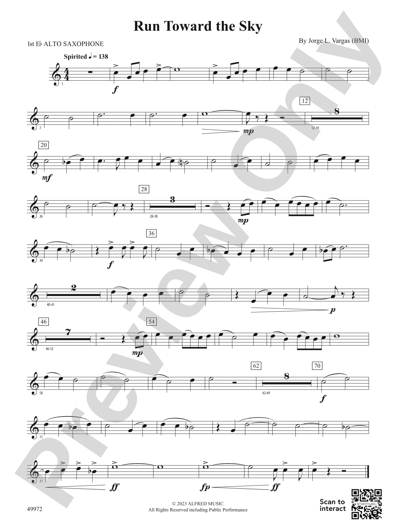 Run Toward the Sky: E-flat Alto Saxophone