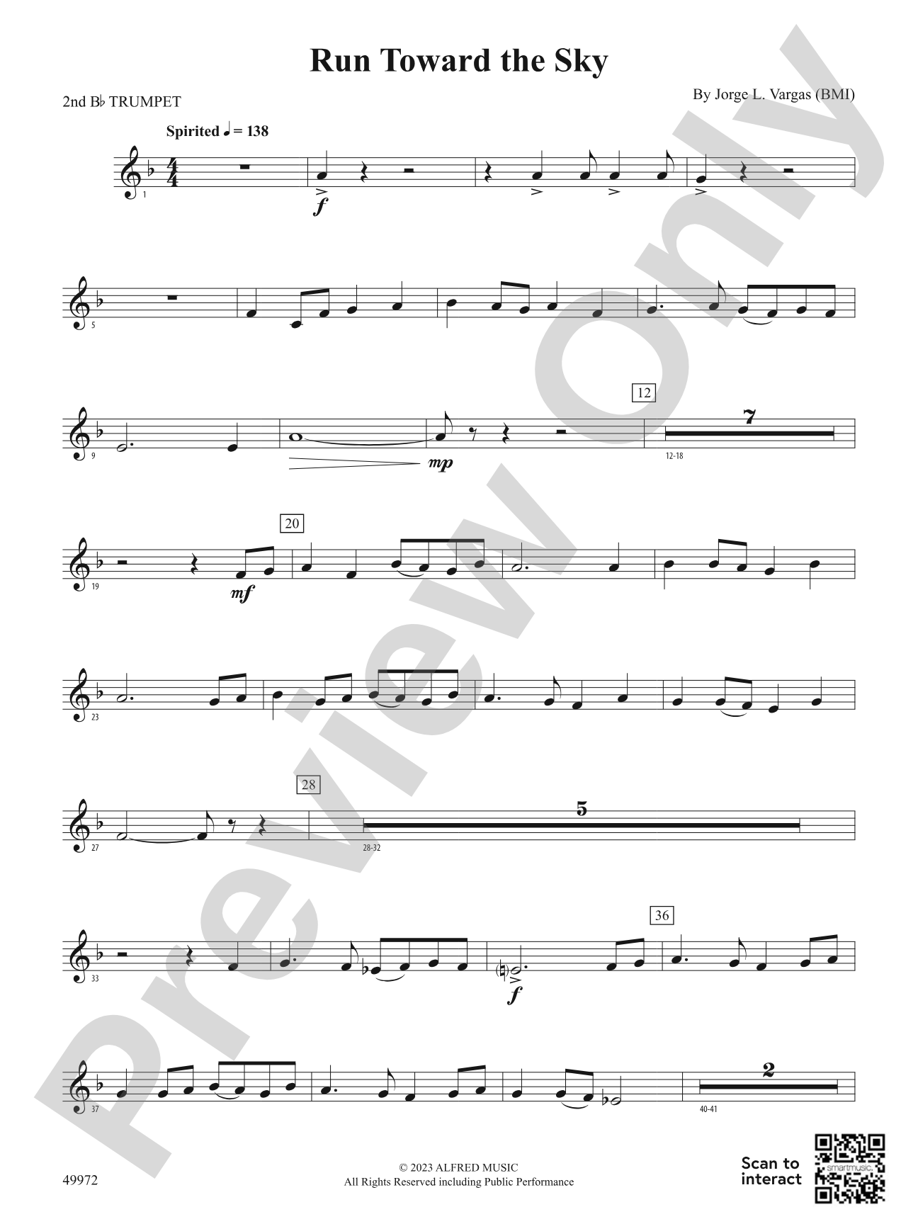 Run Toward the Sky: 2nd B-flat Trumpet