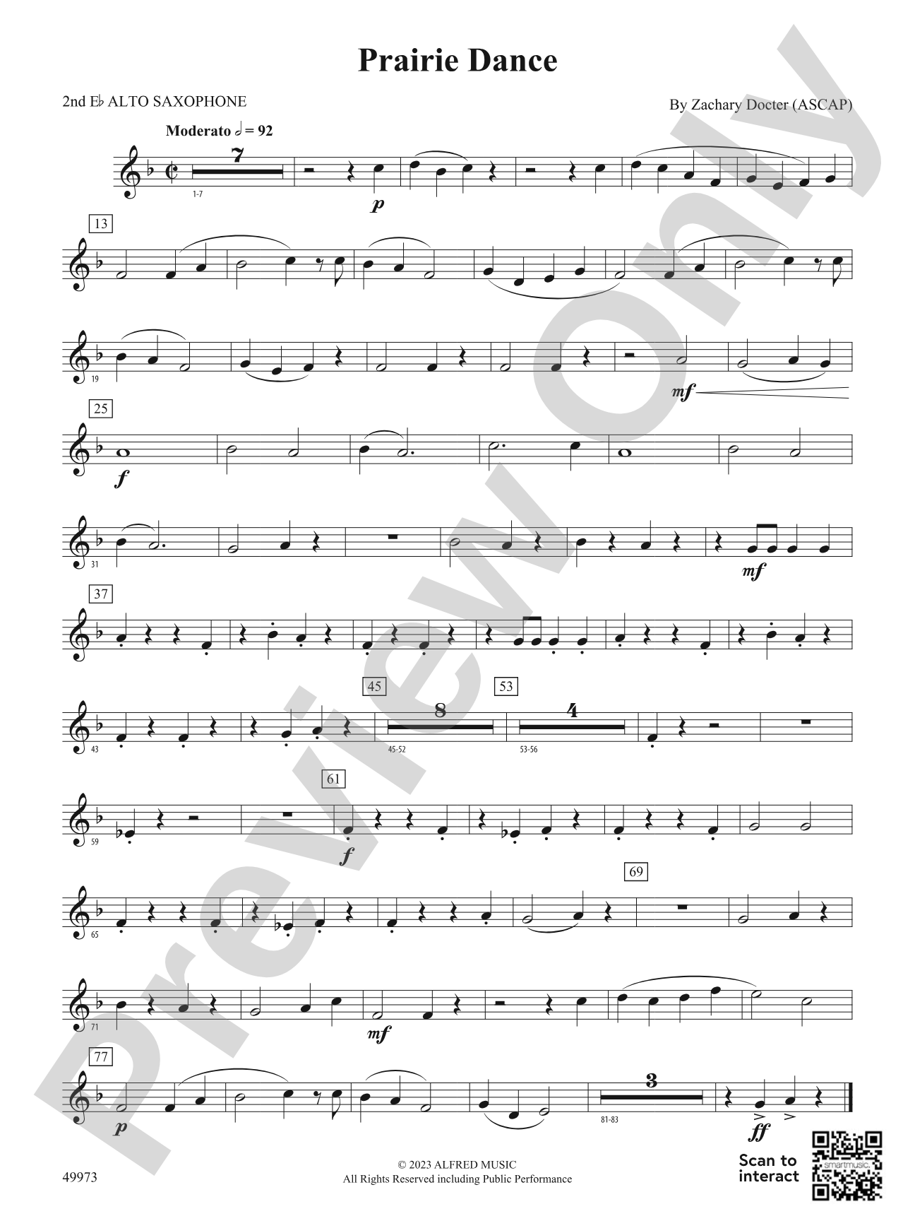 Prairie Dance: 2nd E-flat Alto Saxophone