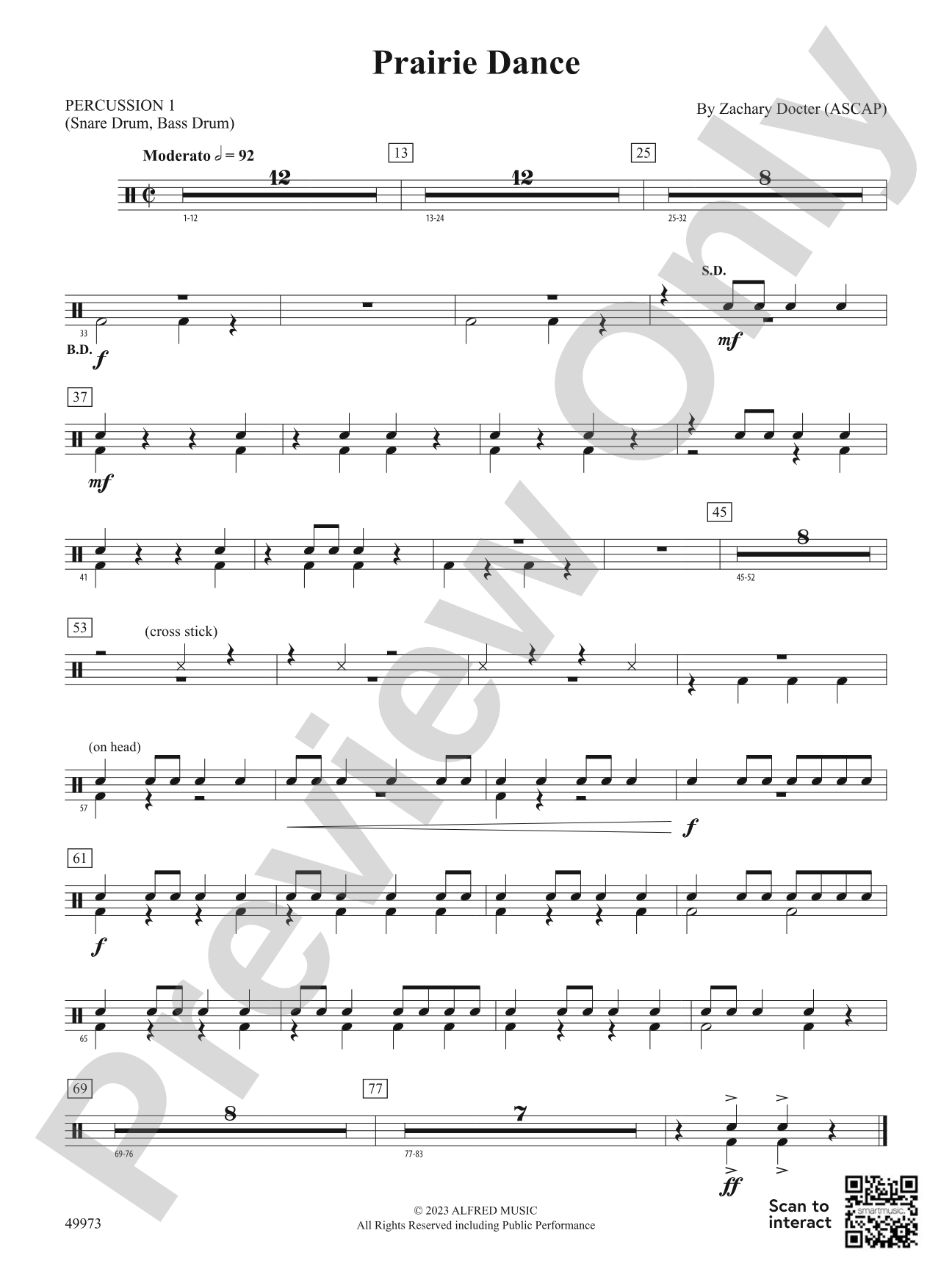 Prairie Dance: 1st Percussion