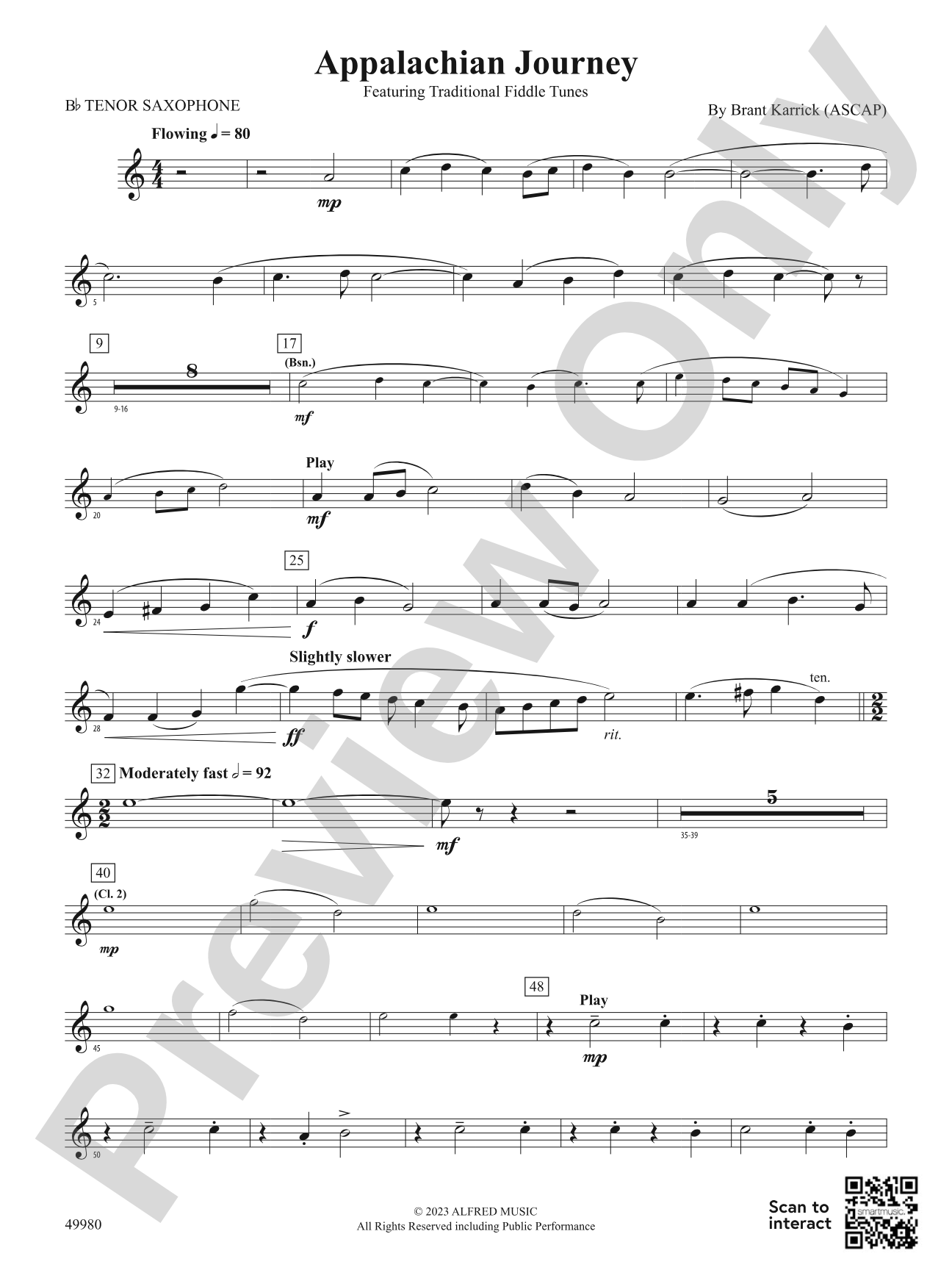 Appalachian Journey: B-flat Tenor Saxophone