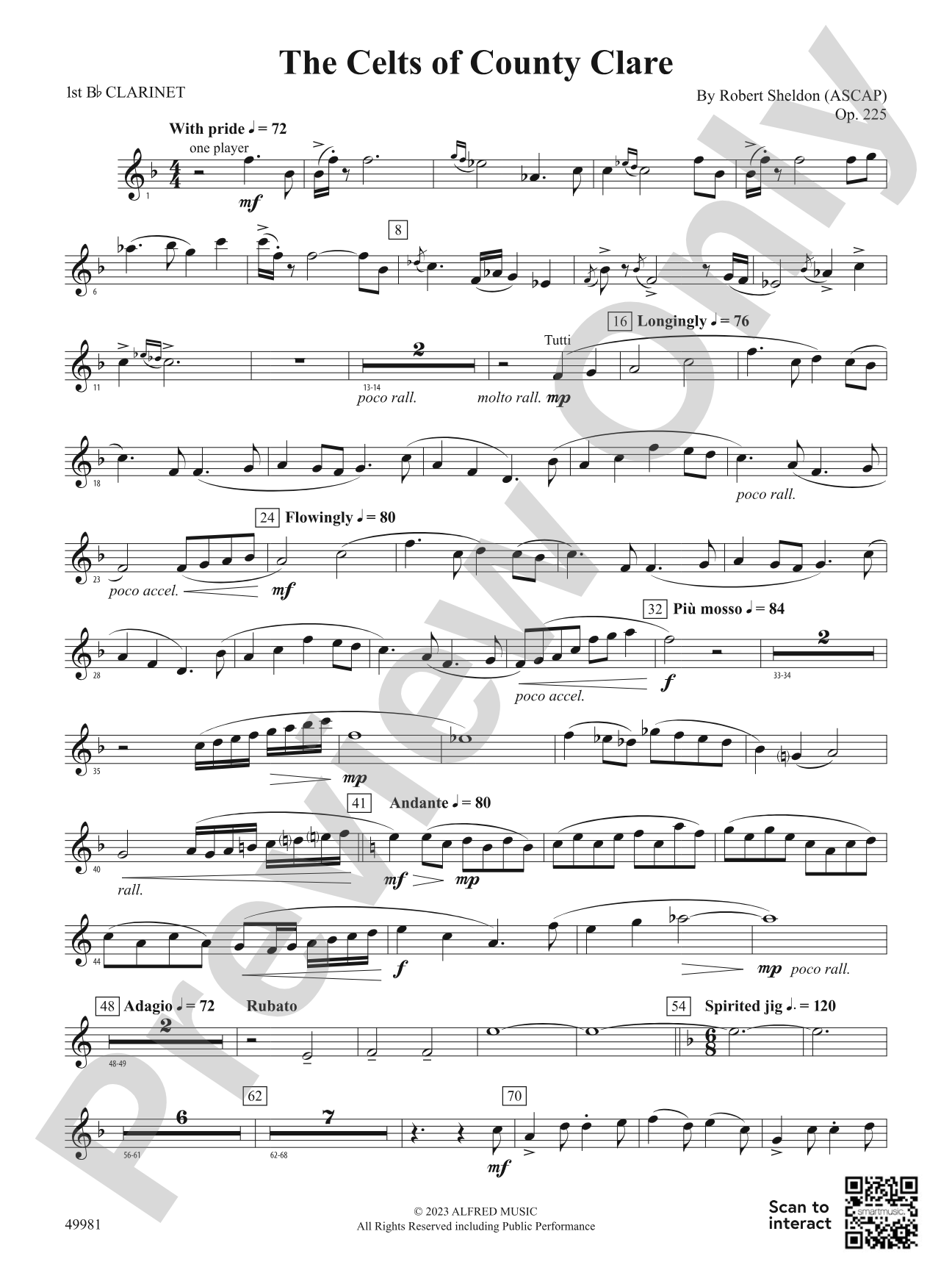 The Celts of County Clare: 1st B-flat Clarinet