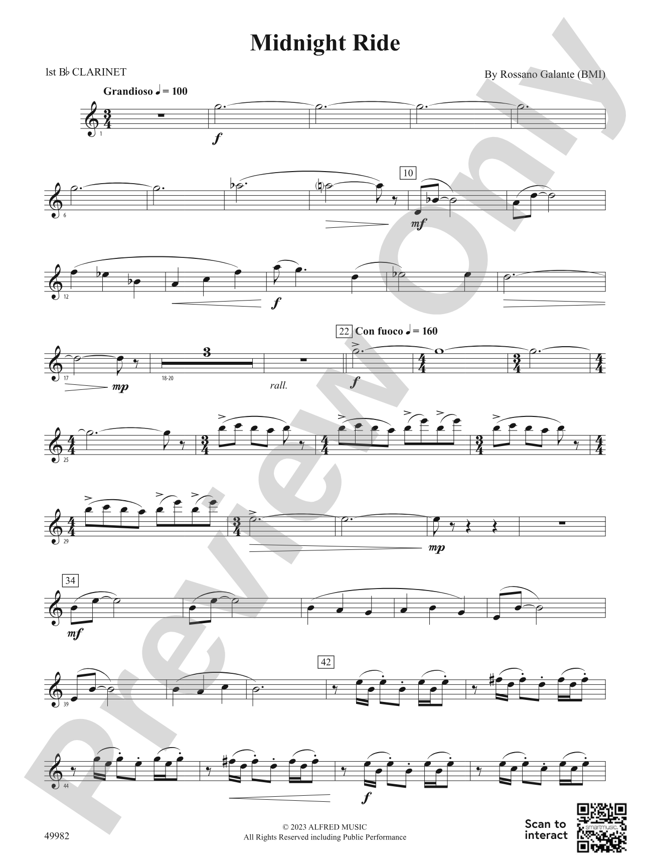 Midnight Ride: 1st B-flat Clarinet