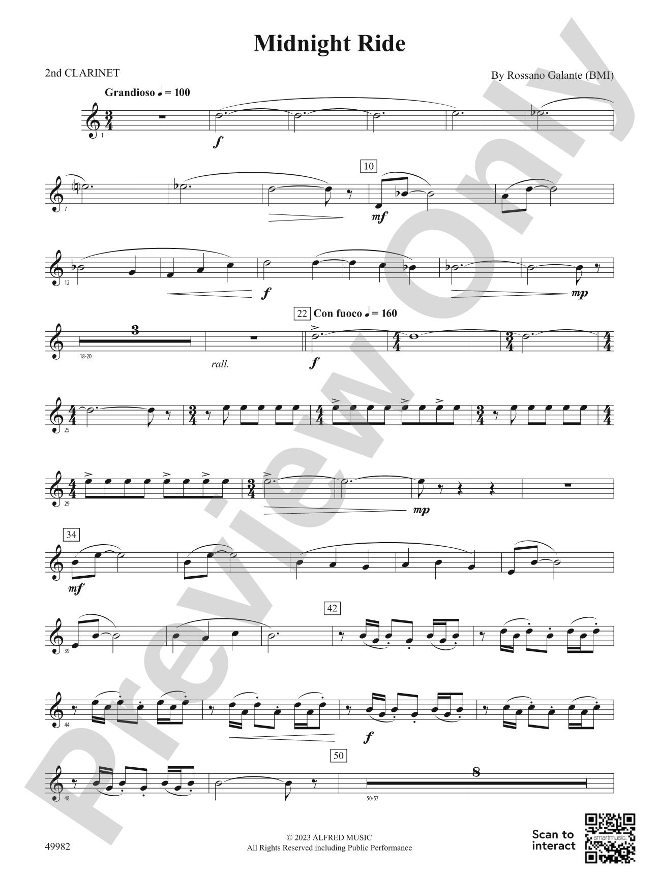 Midnight Ride: 2nd B-flat Clarinet