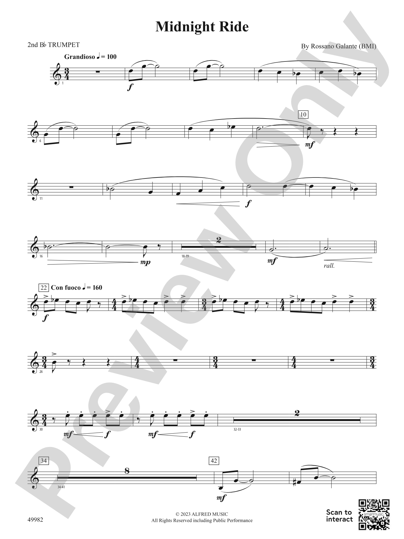Midnight Ride: 2nd B-flat Trumpet