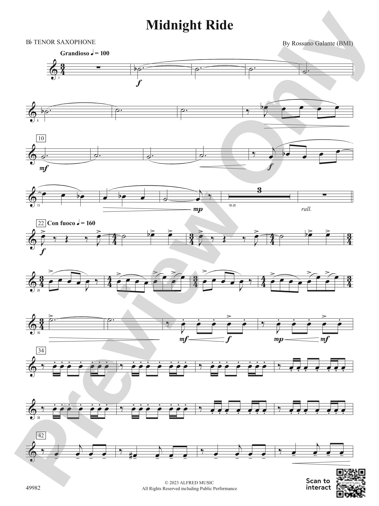 Midnight Ride: B-flat Tenor Saxophone