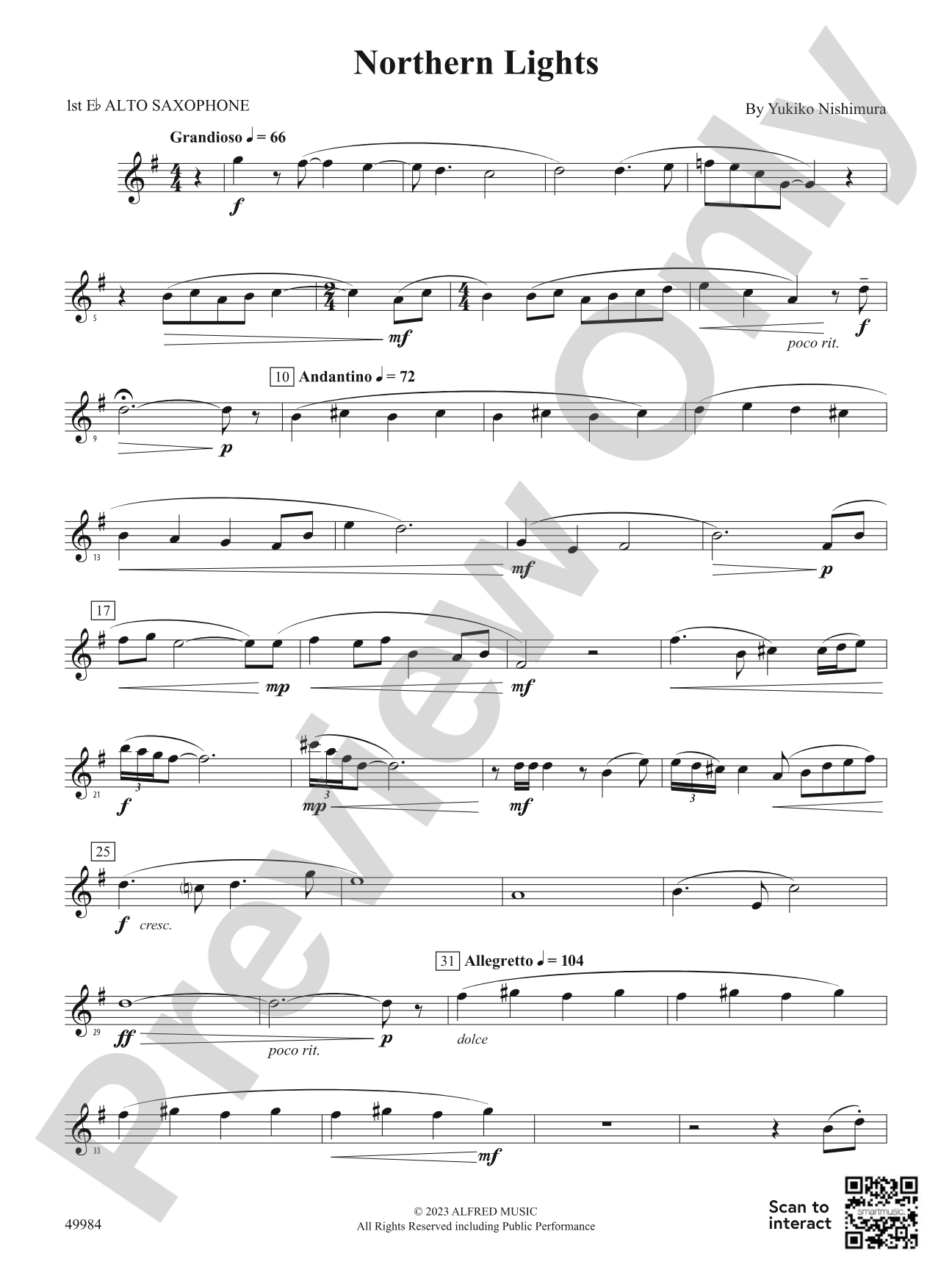 Northern Lights: E-flat Alto Saxophone